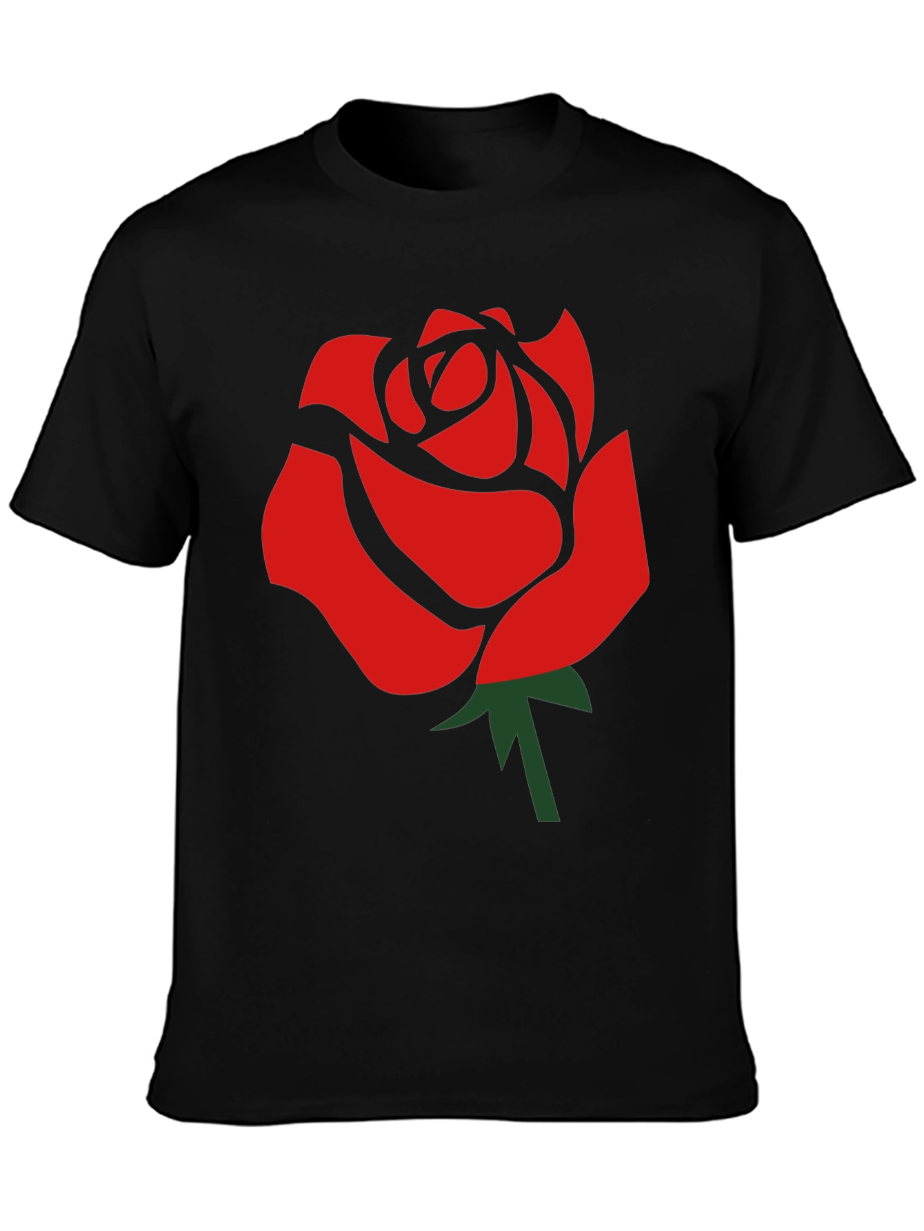 Bold Rose Graphic Black T-Shirt