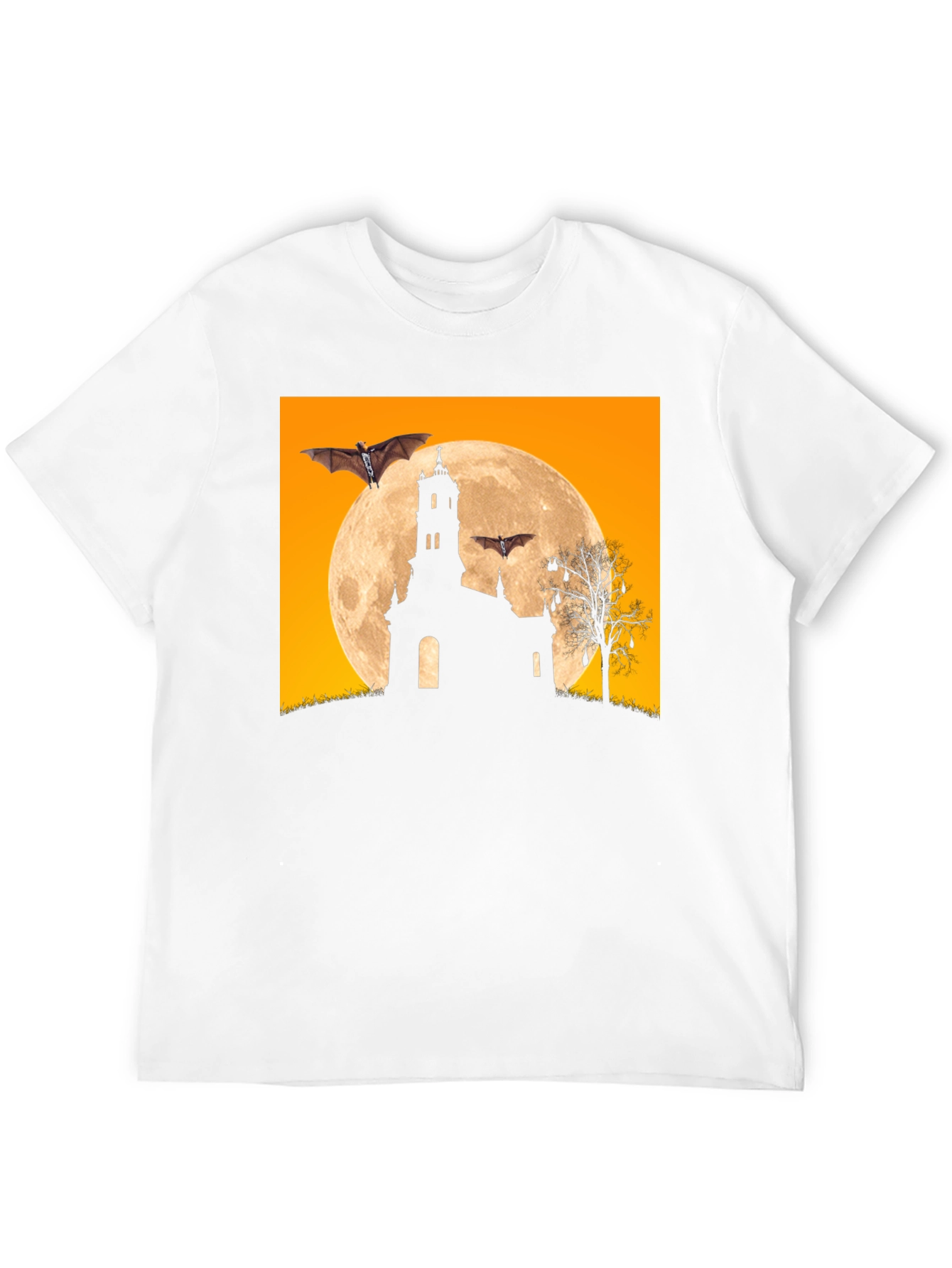 Spooky Halloween Bats & Moon T-Shirt