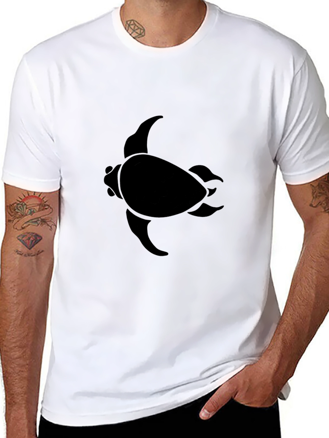 Black Turtle Graphic Tee - Casual Comfort