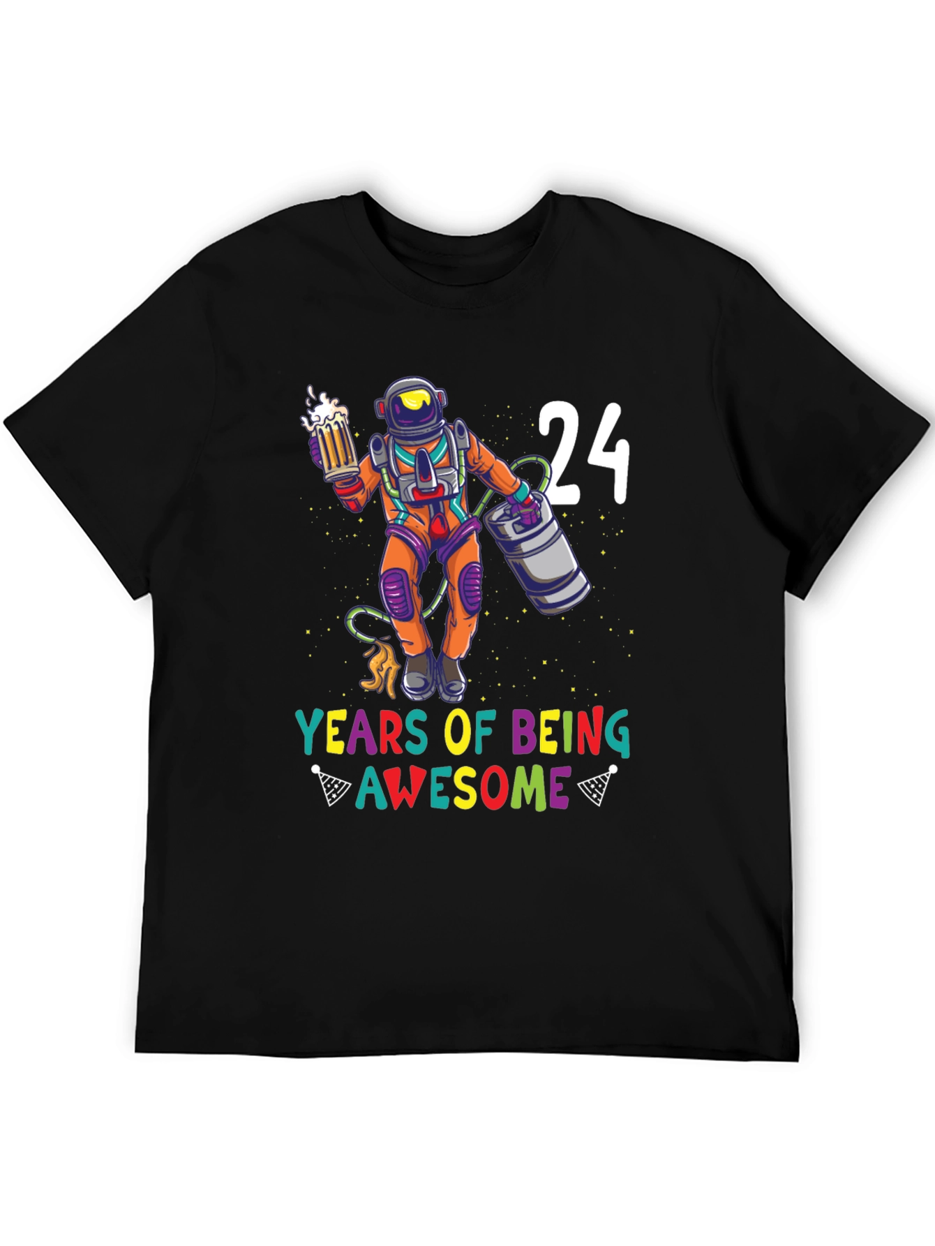 24 Years Awesome Astronaut Beer T-Shirt