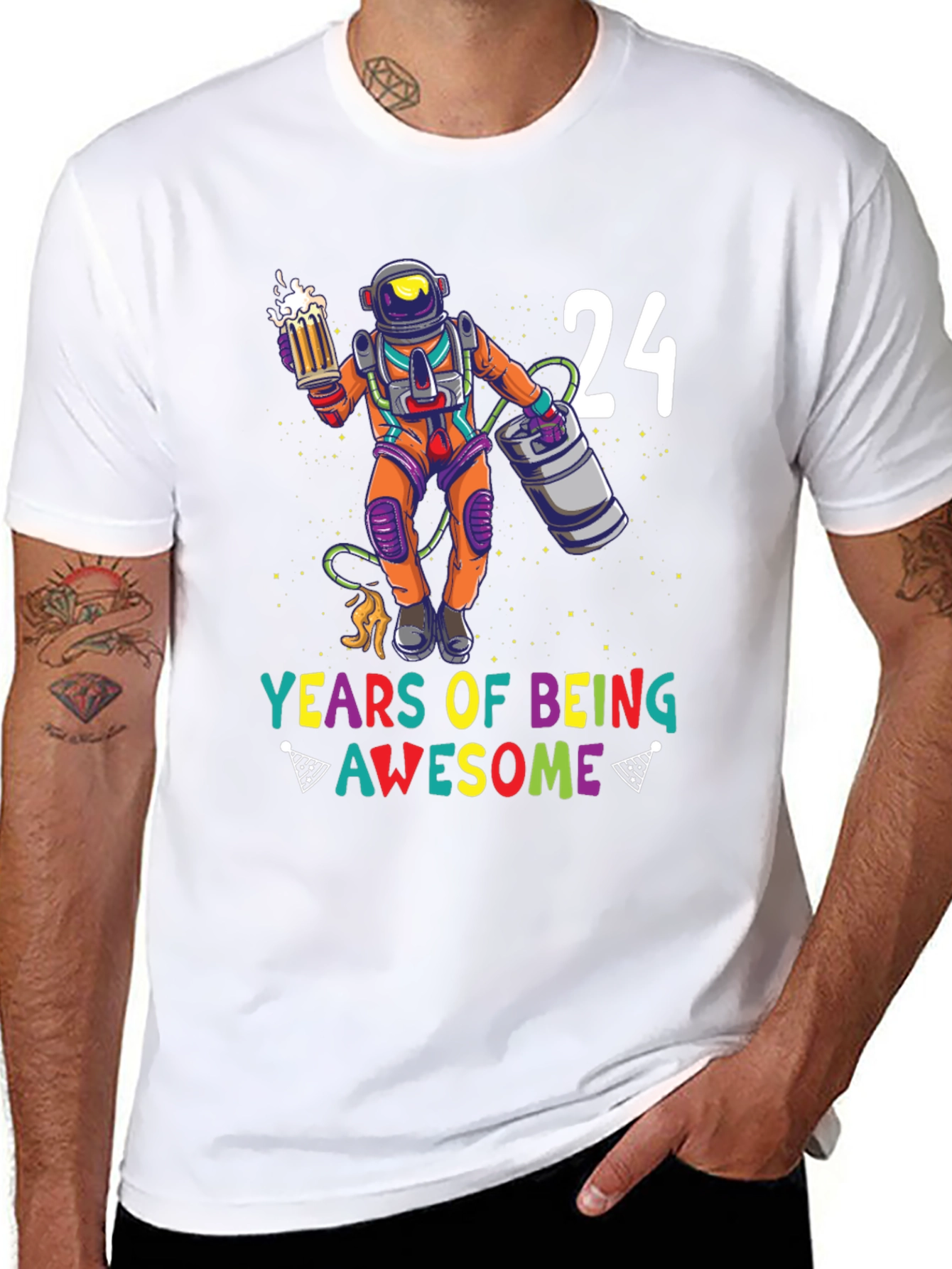 24 Years Awesome Astronaut Beer T-Shirt