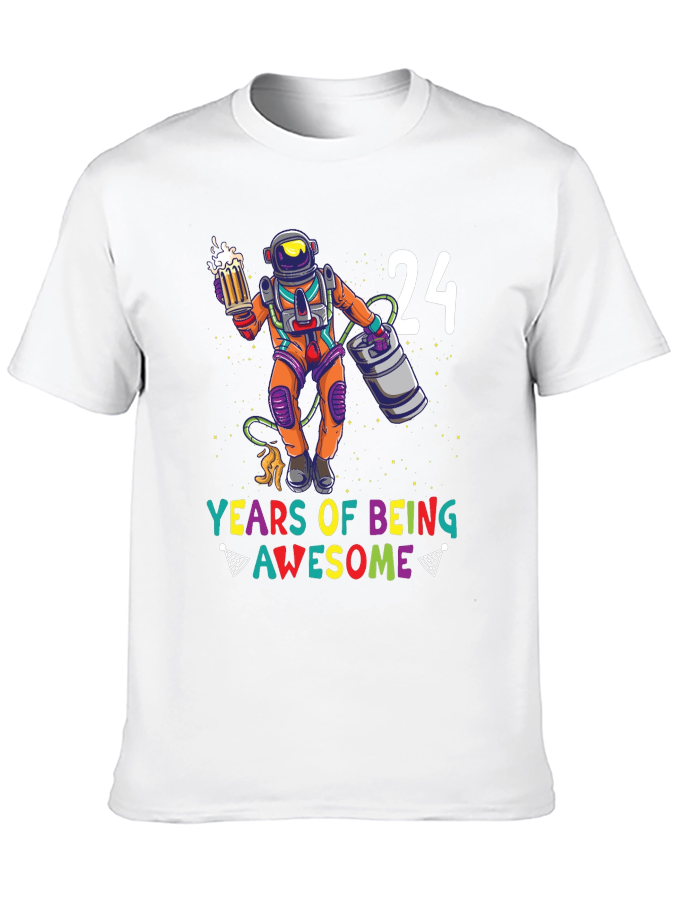 24 Years Awesome Astronaut Beer T-Shirt