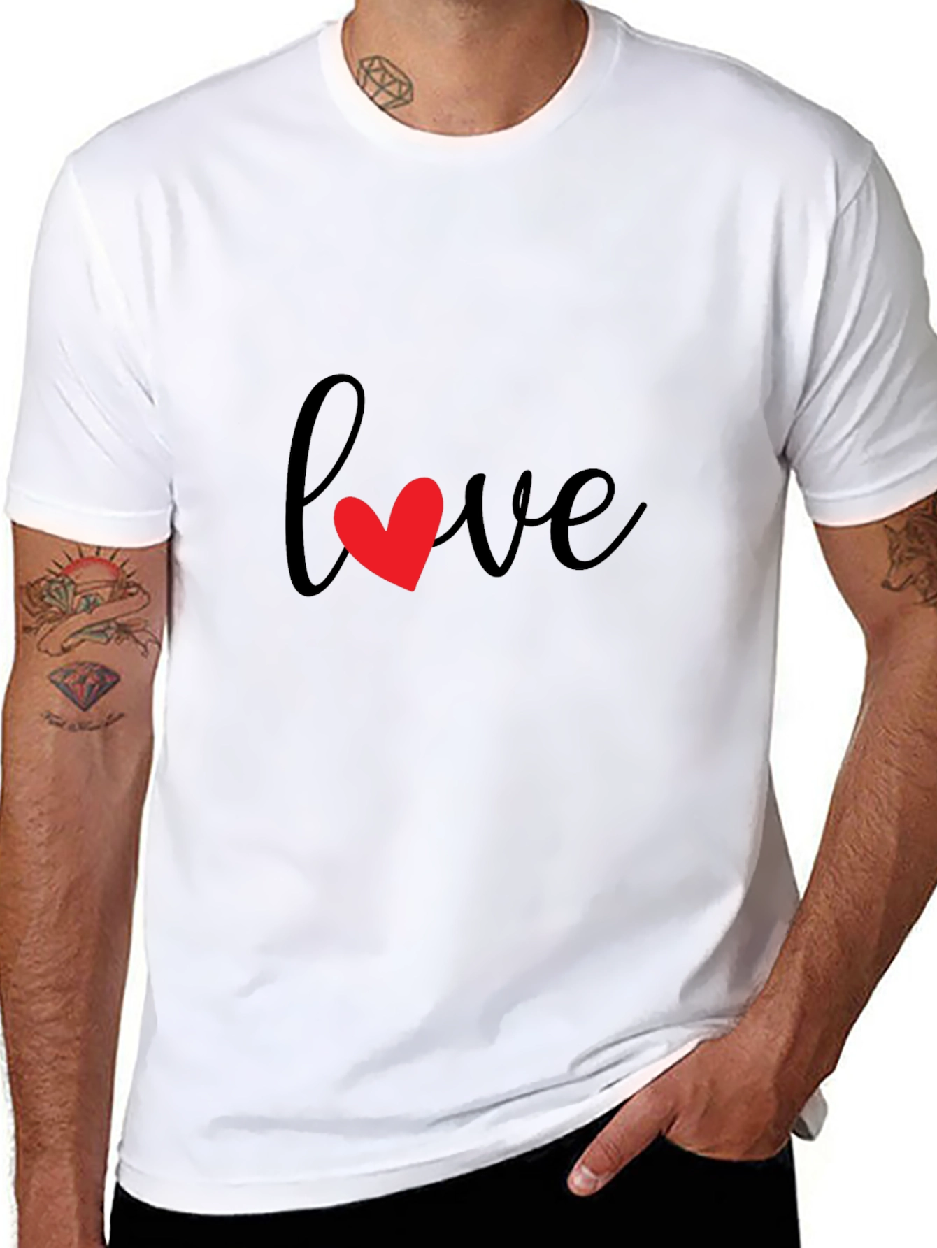 Love Heart Graphic T-Shirt - Black