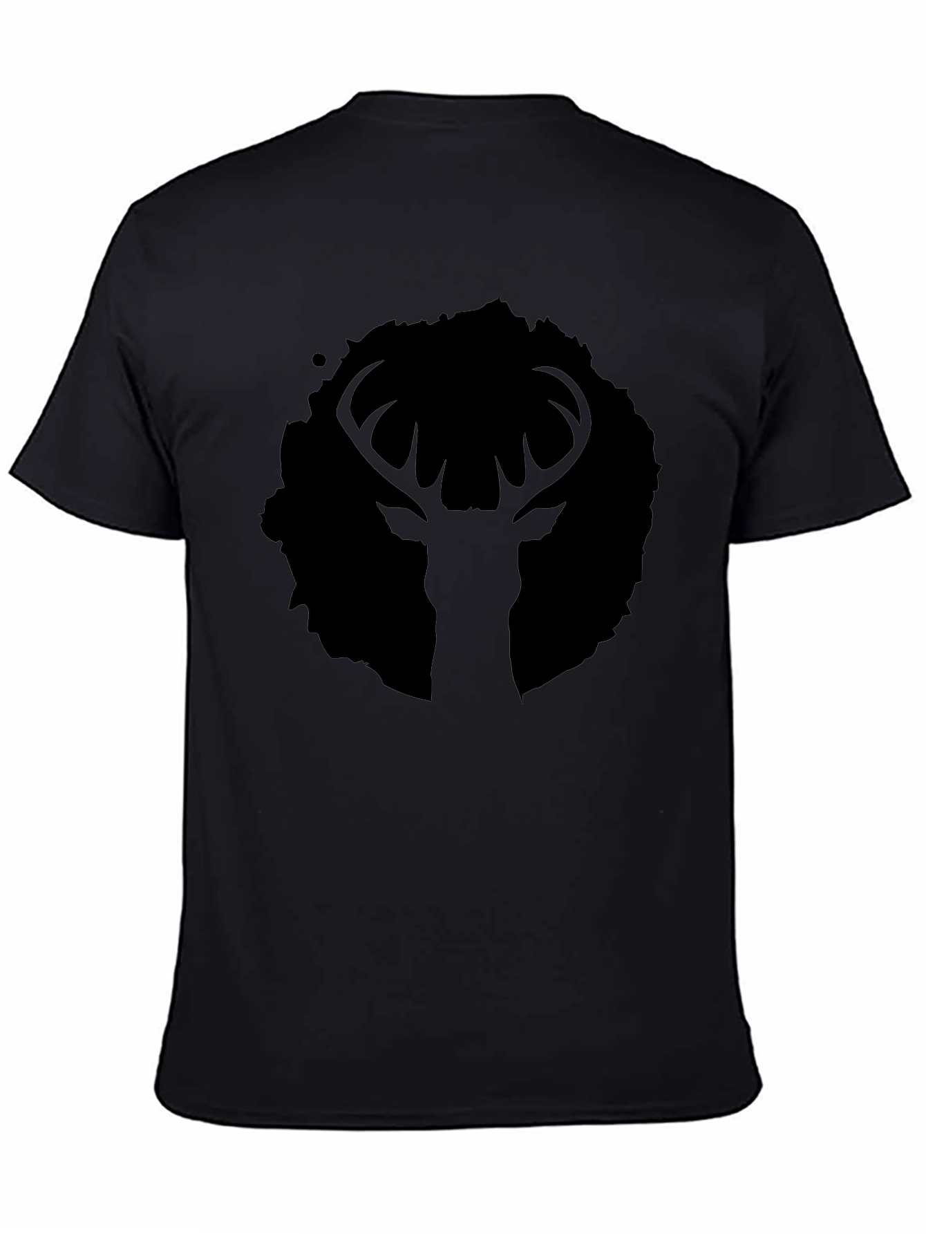 Mens Black Deer Graphic Tee - Stylish Casual Wear