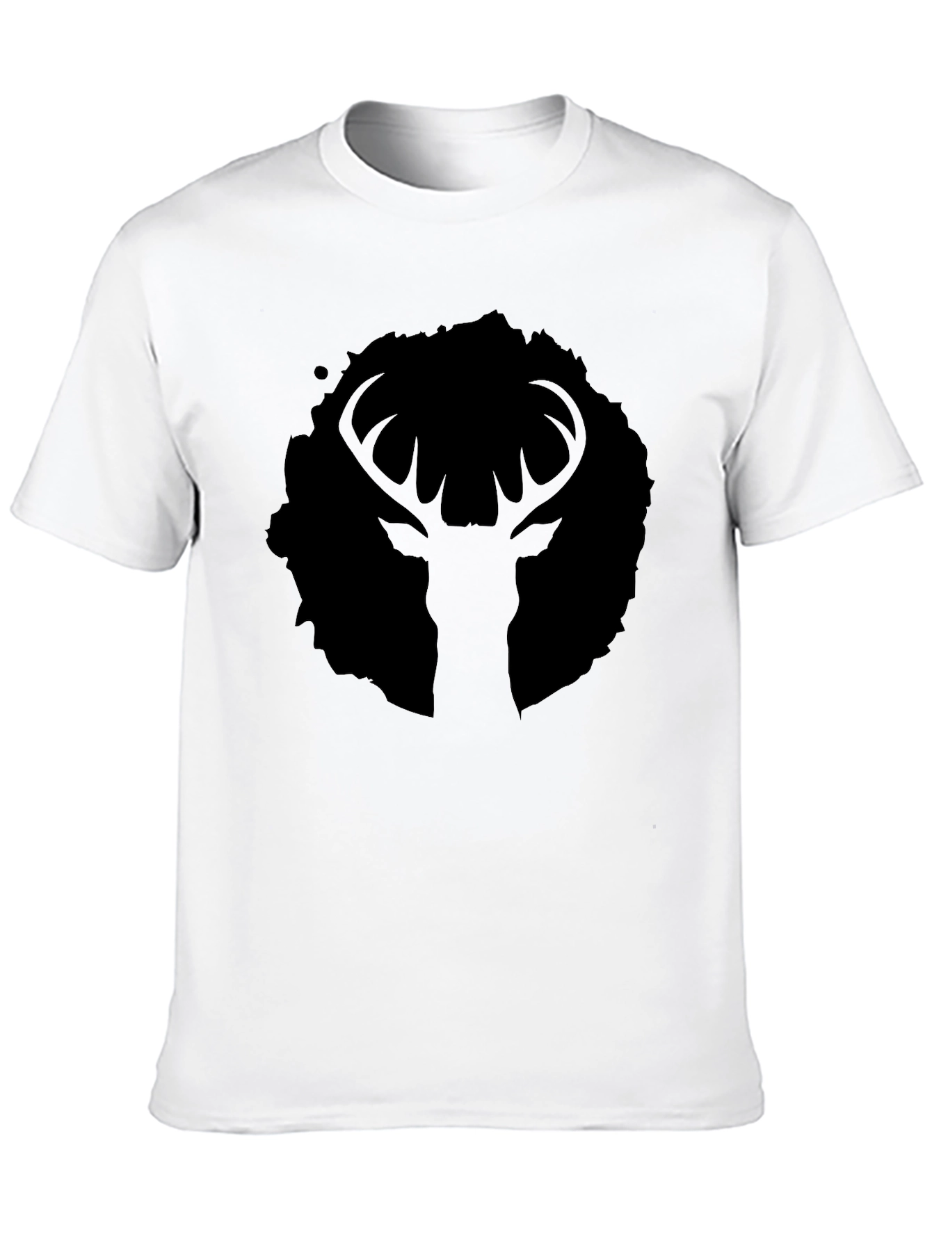 Mens Black Deer Graphic Tee - Stylish Casual Wear