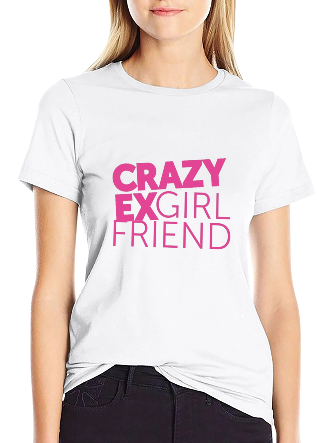 Crazy Ex-Girlfriend Pink Graphic Black T-Shirt