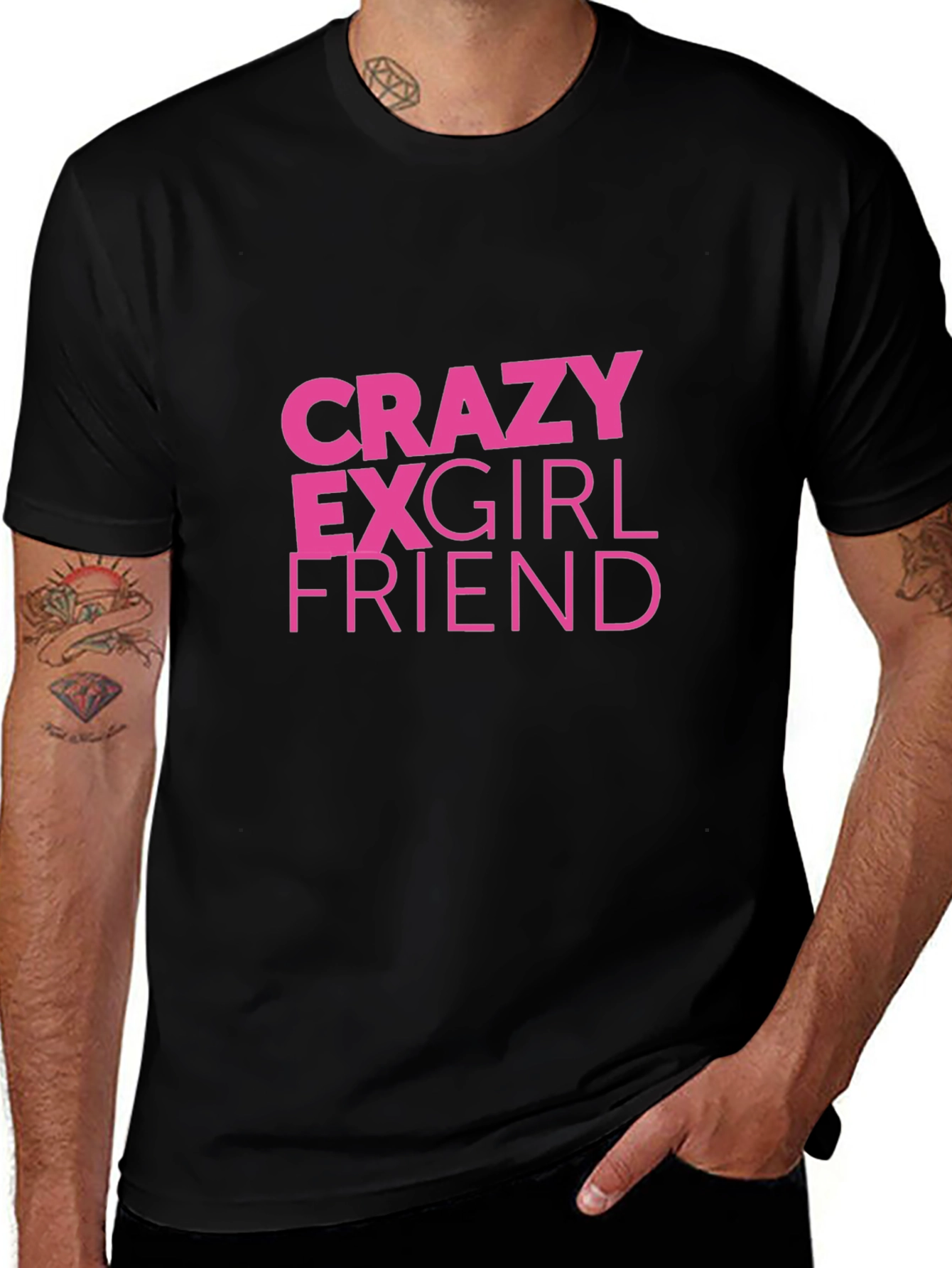 Crazy Ex-Girlfriend Pink Graphic Black T-Shirt