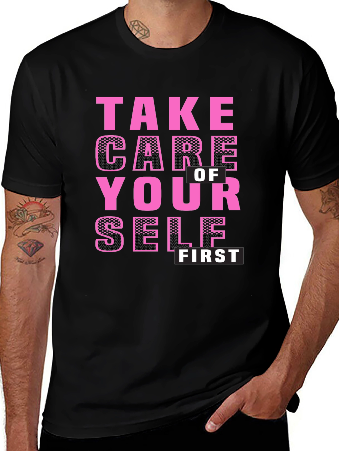 Take Care of Yourself First Black T-Shirt
