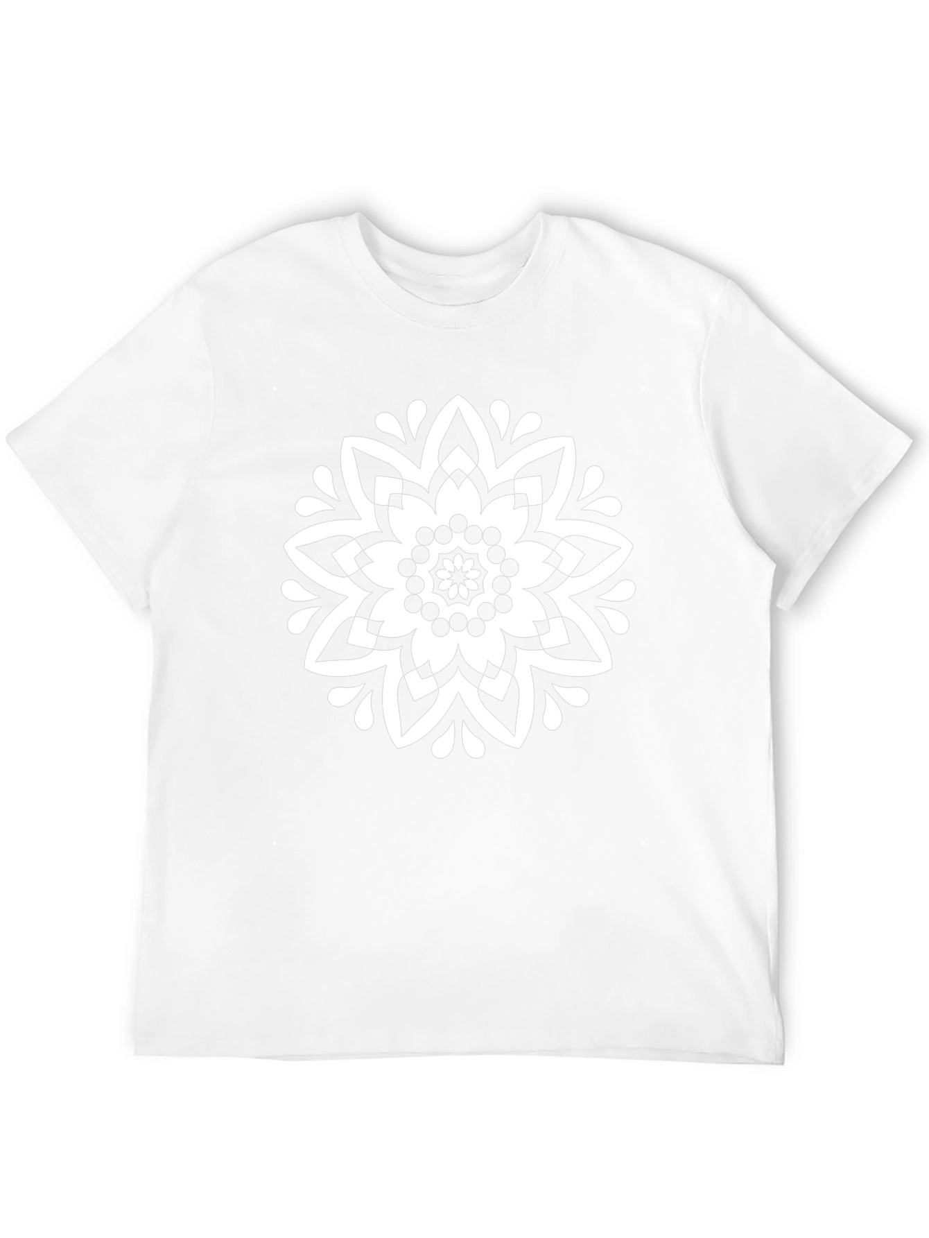 Floral Mandala Graphic Tee - Black Cotton Shirt