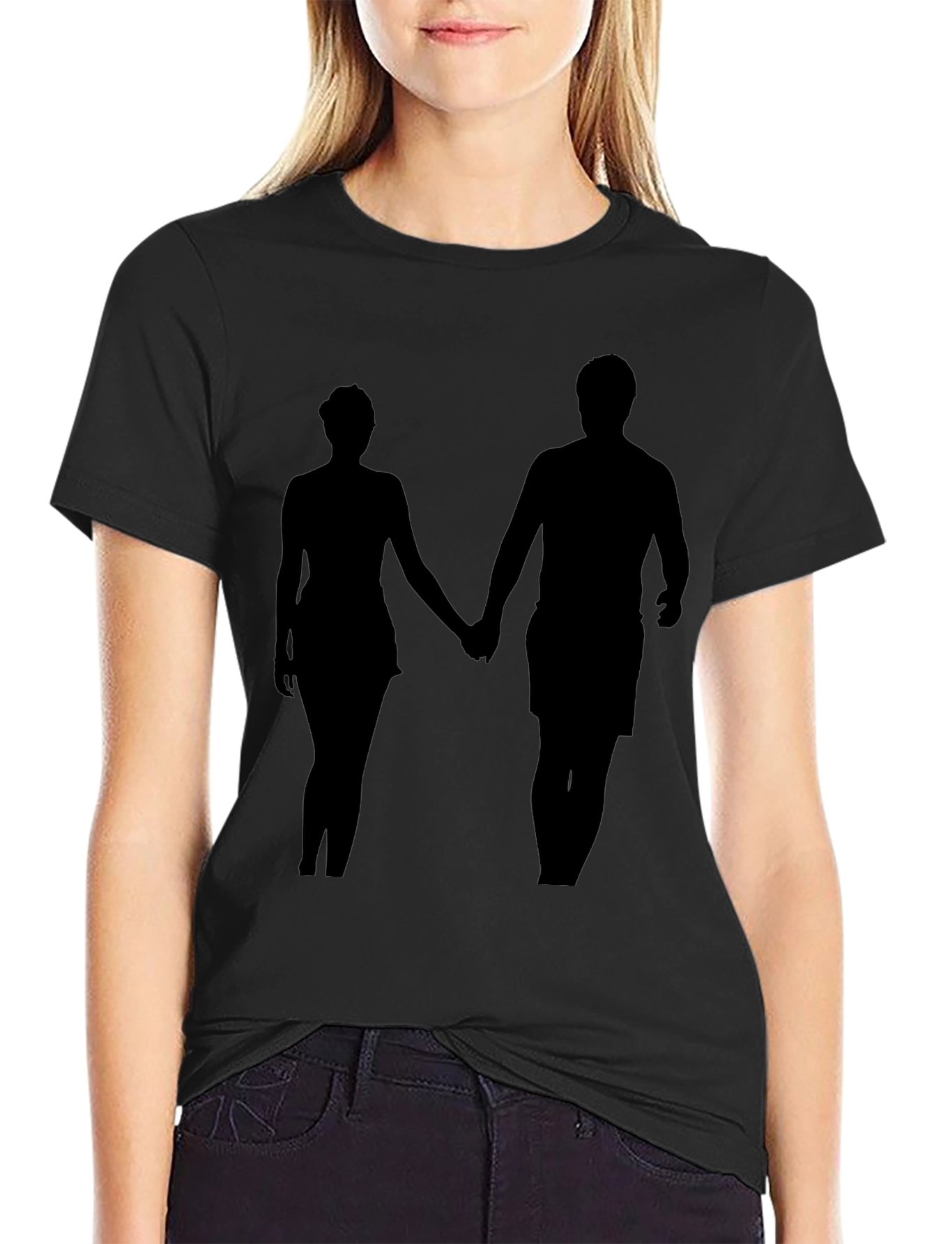 Silhouette Couple Black T-Shirt