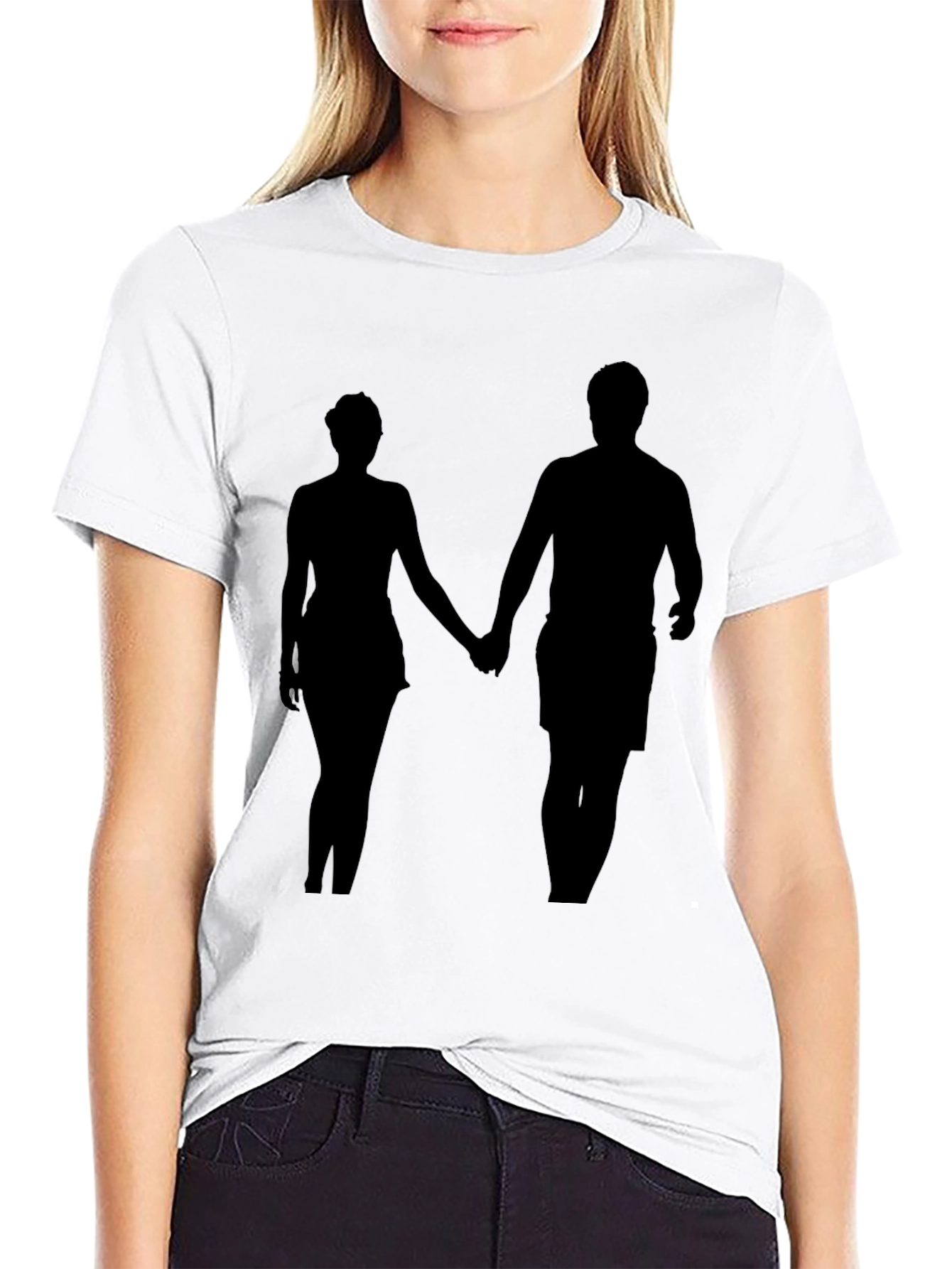 Silhouette Couple Black T-Shirt