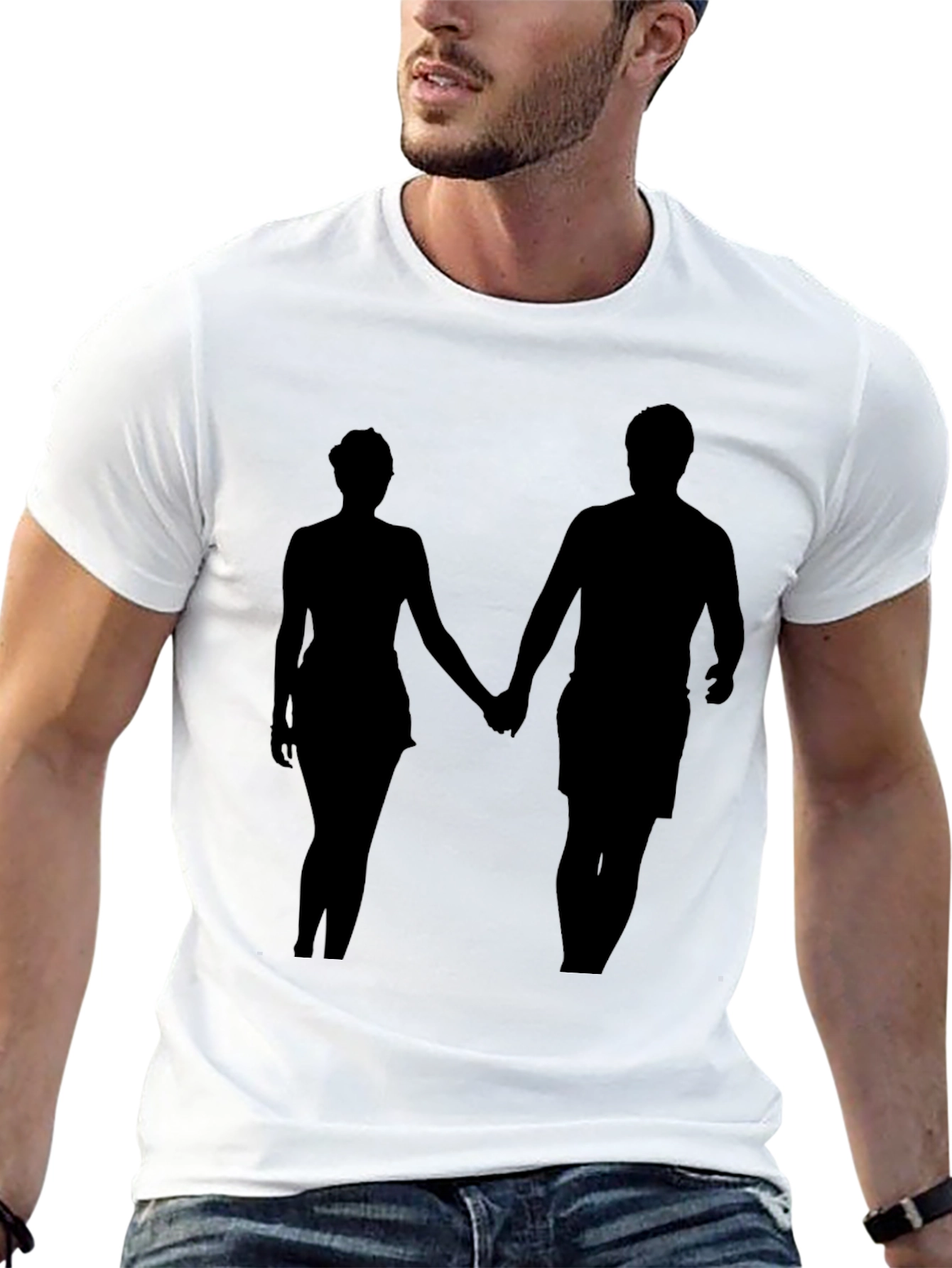 Silhouette Couple Black T-Shirt