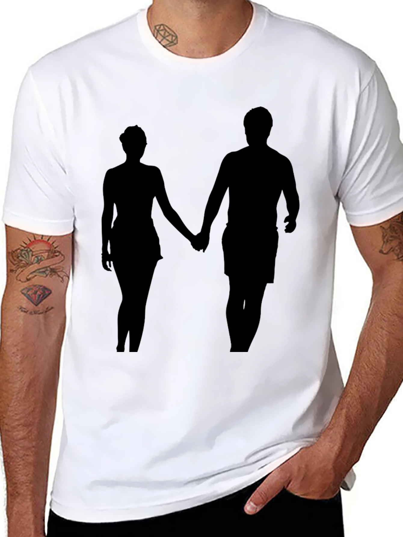 Silhouette Couple Black T-Shirt