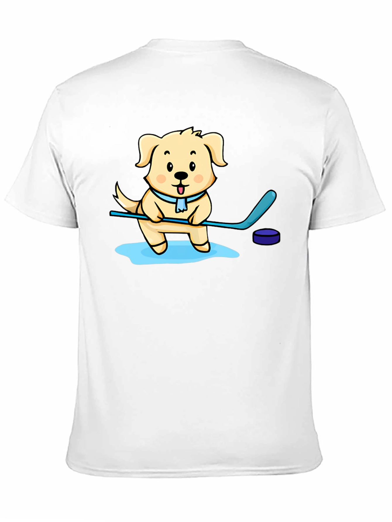 Dog Hockey Player Graphic T-Shirt