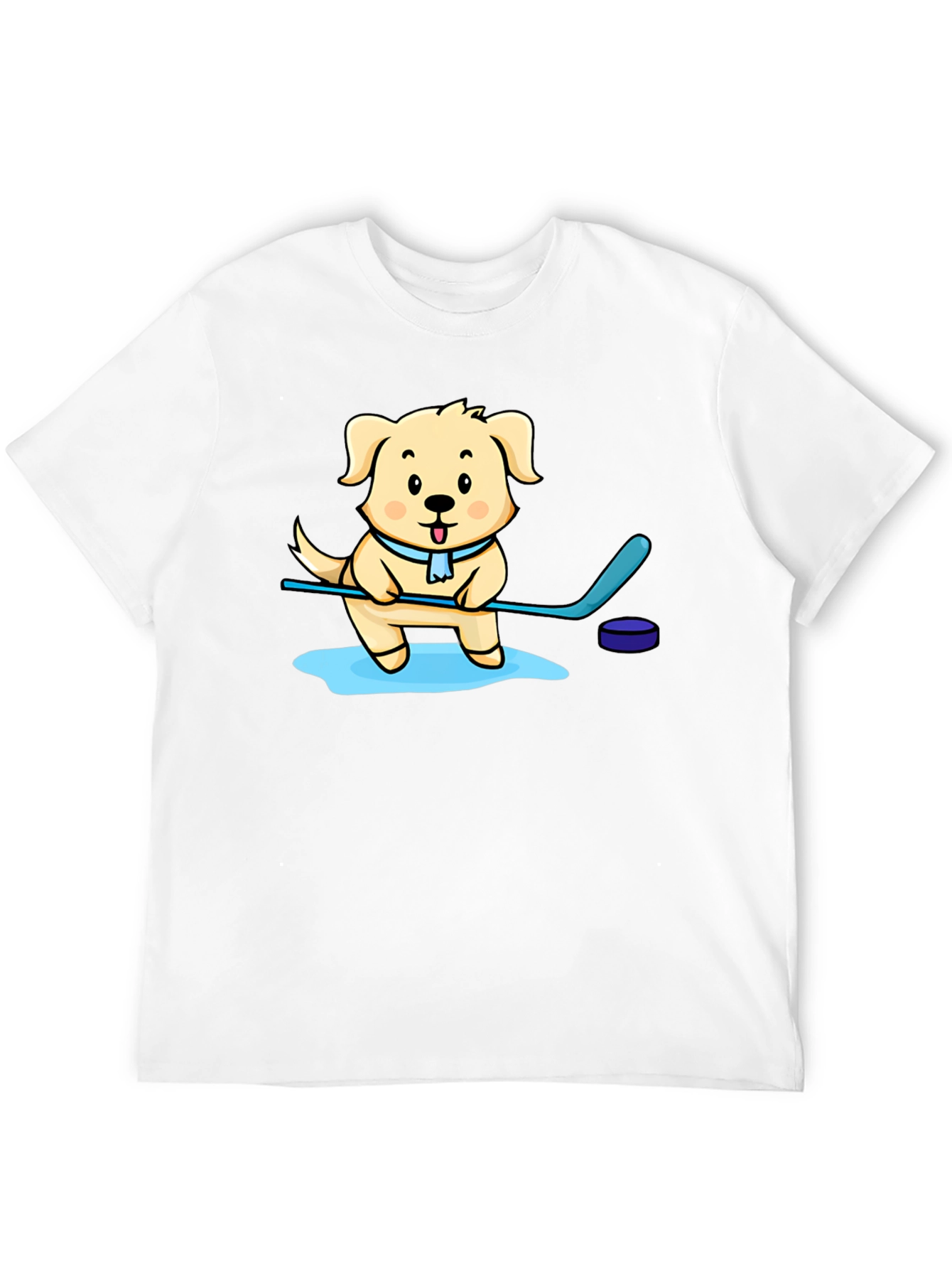 Dog Hockey Player Graphic T-Shirt