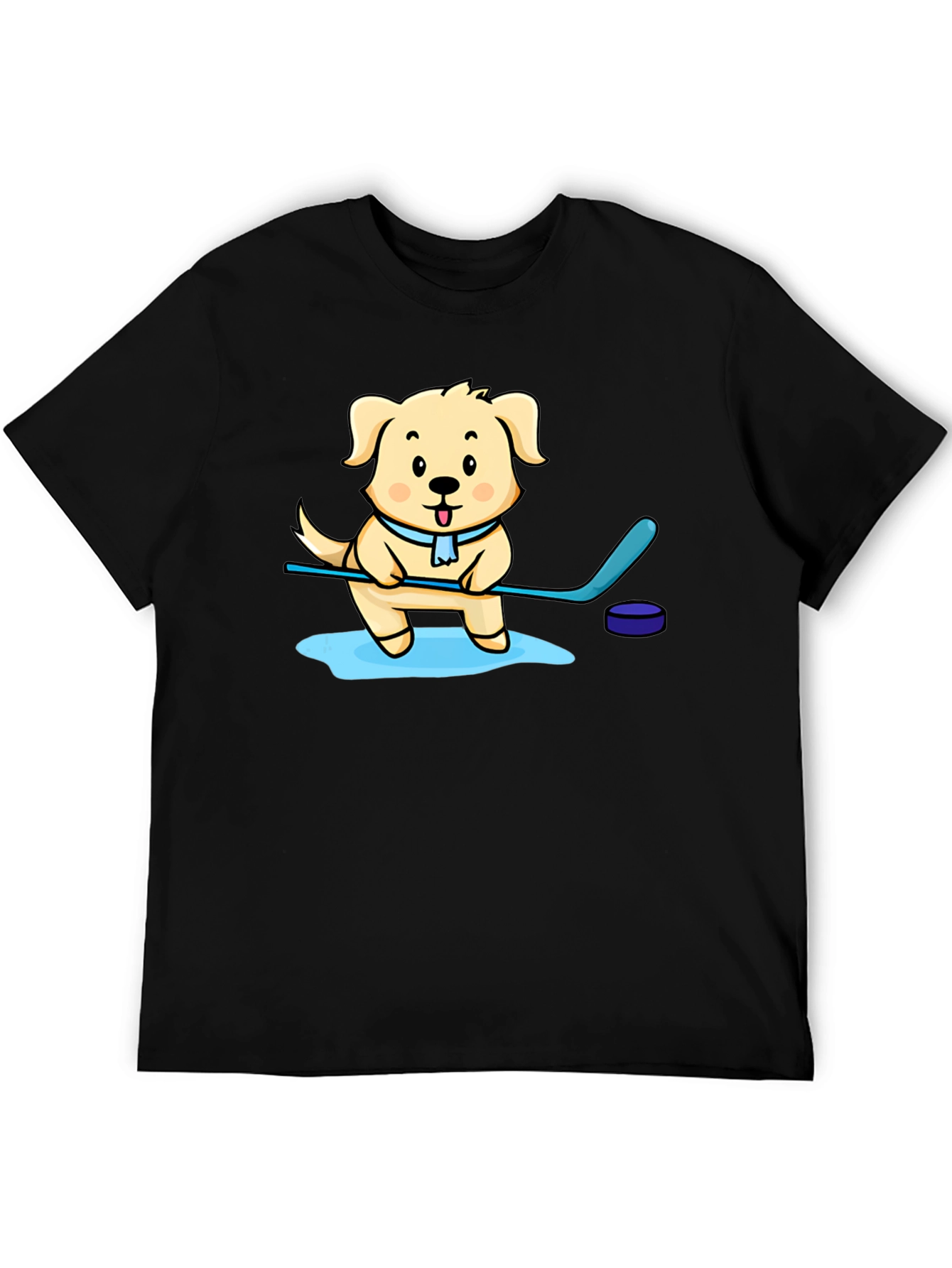 Dog Hockey Player Graphic T-Shirt