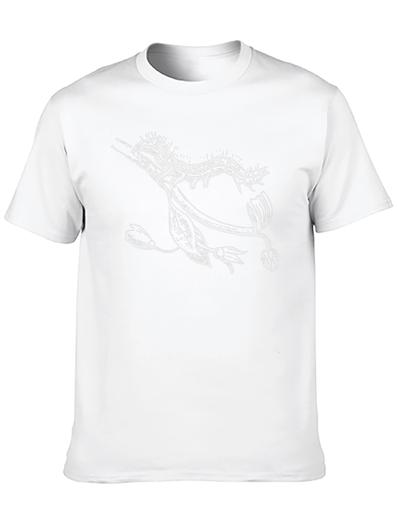Unique Graphic Tee - Artistic Plant & Caterpillar Design