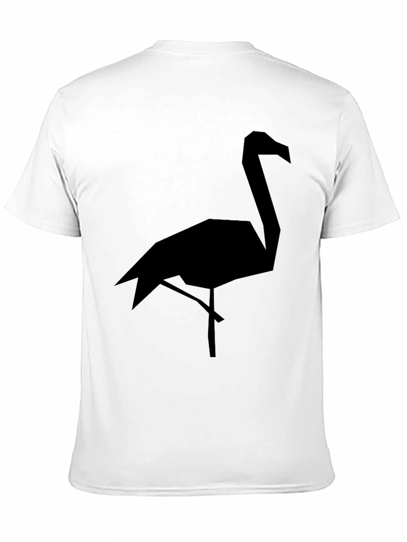 Geometric Flamingo Graphic Tee - Black