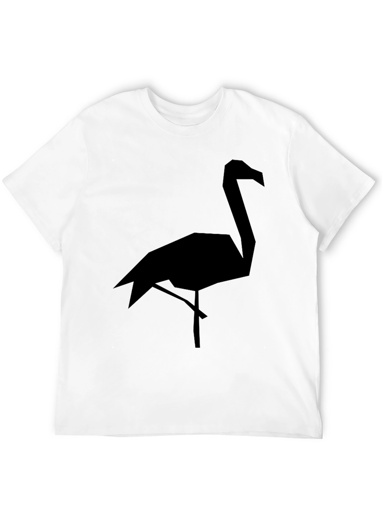 Geometric Flamingo Graphic Tee - Black