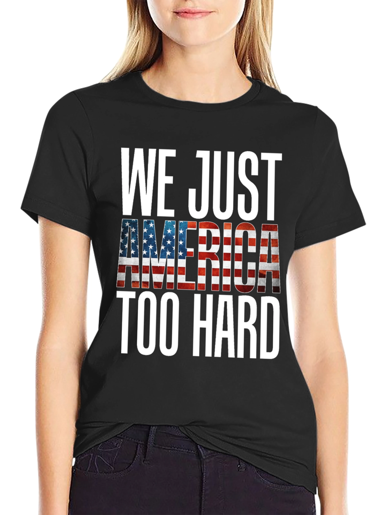 Patriotic America Too Hard Graphic Tee