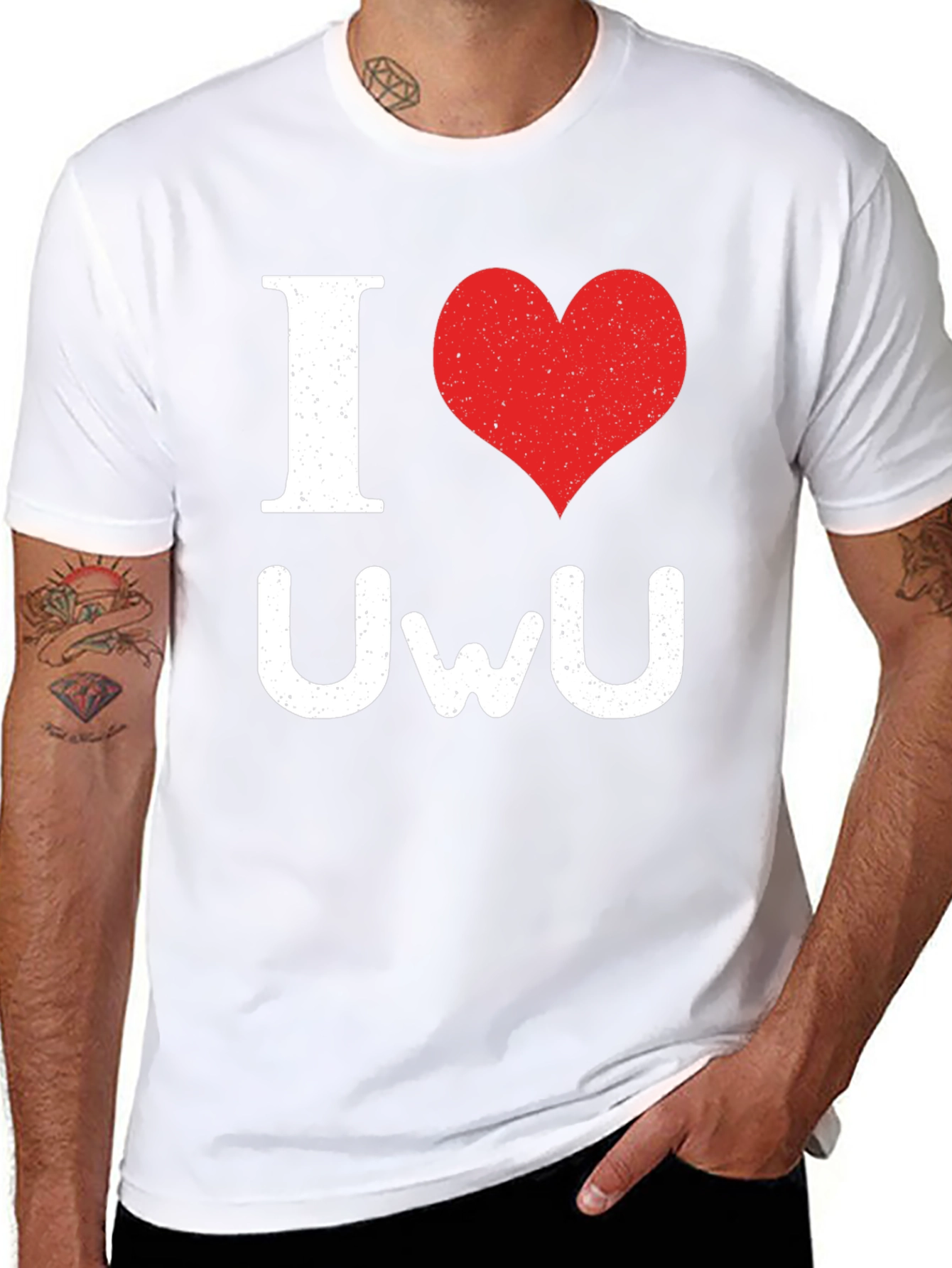 I Heart UWU Graphic T-Shirt - Casual Black Tee