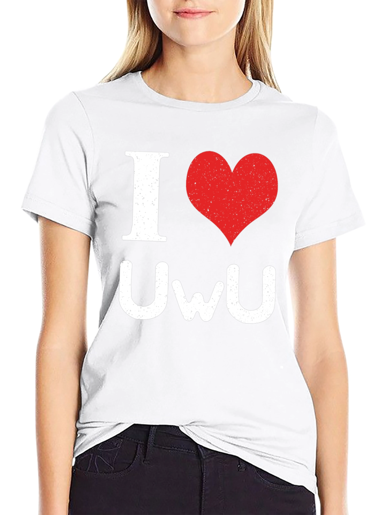 I Heart UWU Graphic T-Shirt - Casual Black Tee
