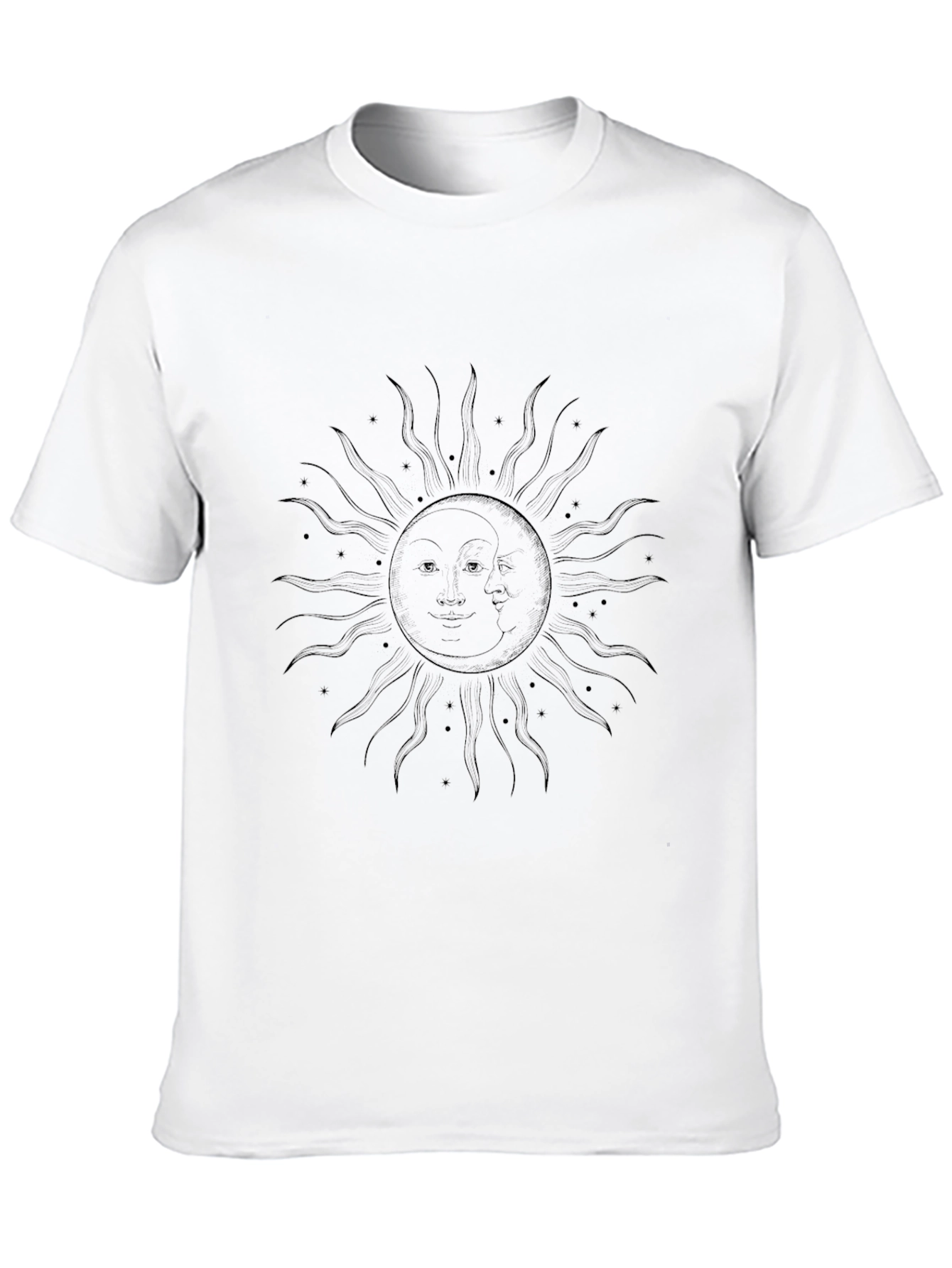 Sun & Moon Graphic Tee - Stylish Black T-Shirt
