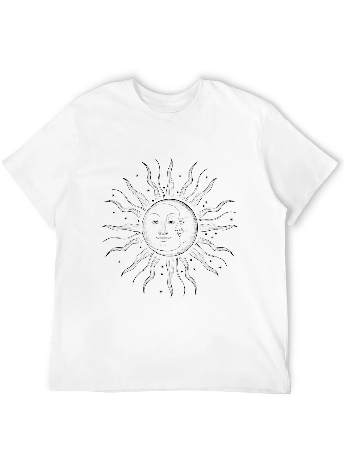Sun & Moon Graphic Tee - Stylish Black T-Shirt