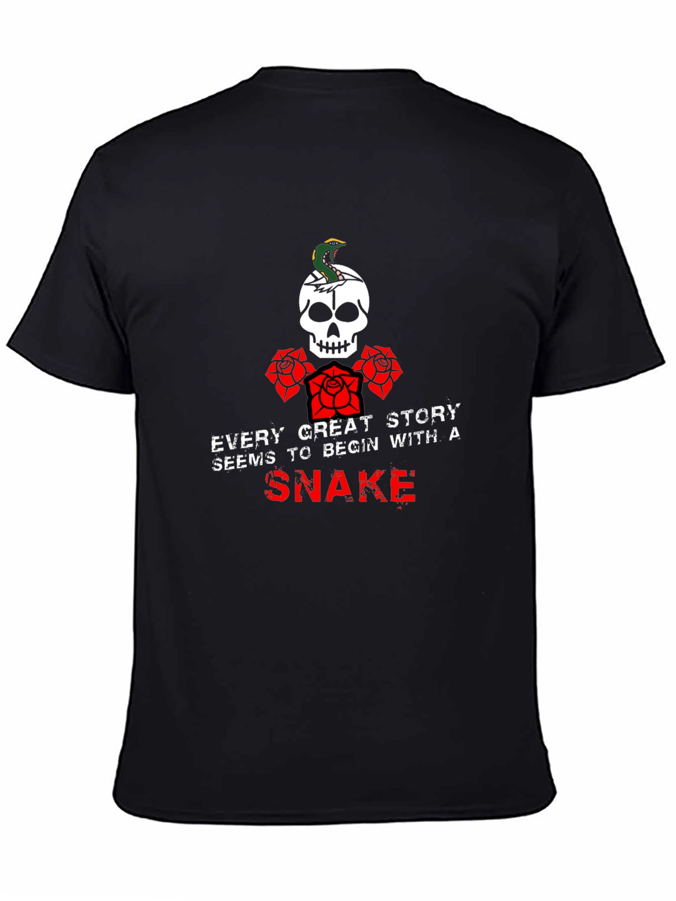 Skull & Snake Graphic T-Shirt