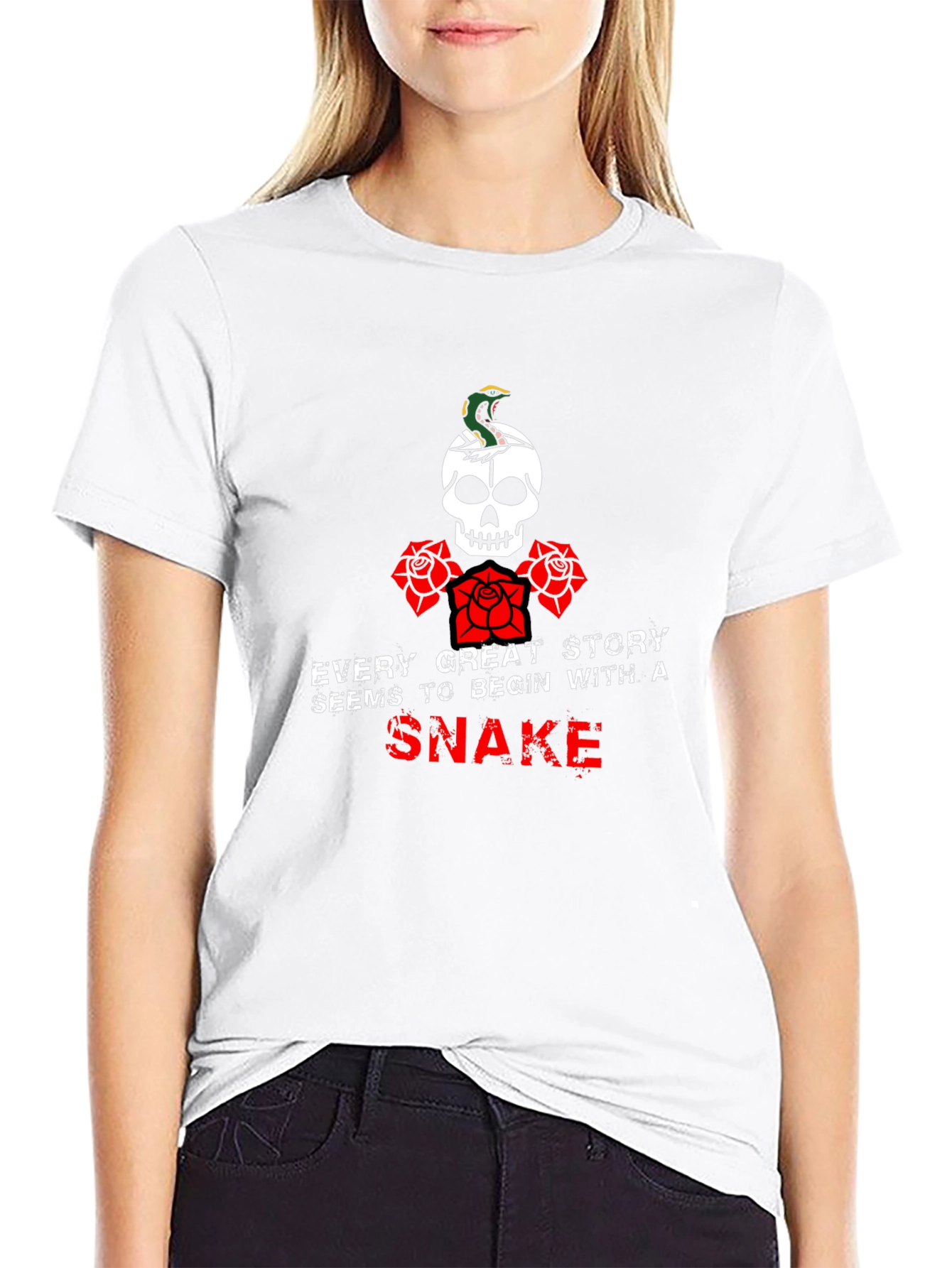 Skull & Snake Graphic T-Shirt