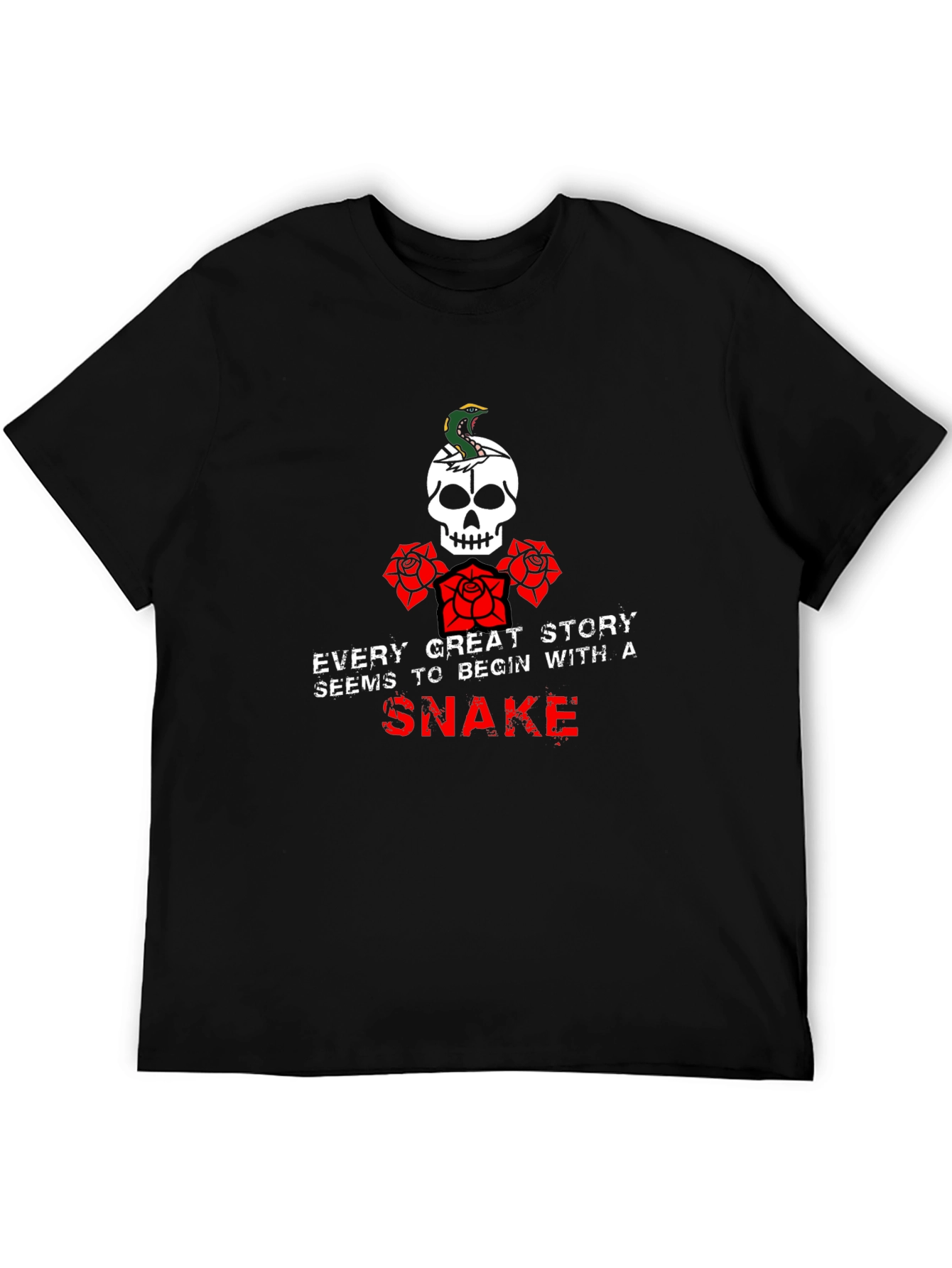 Skull & Snake Graphic T-Shirt