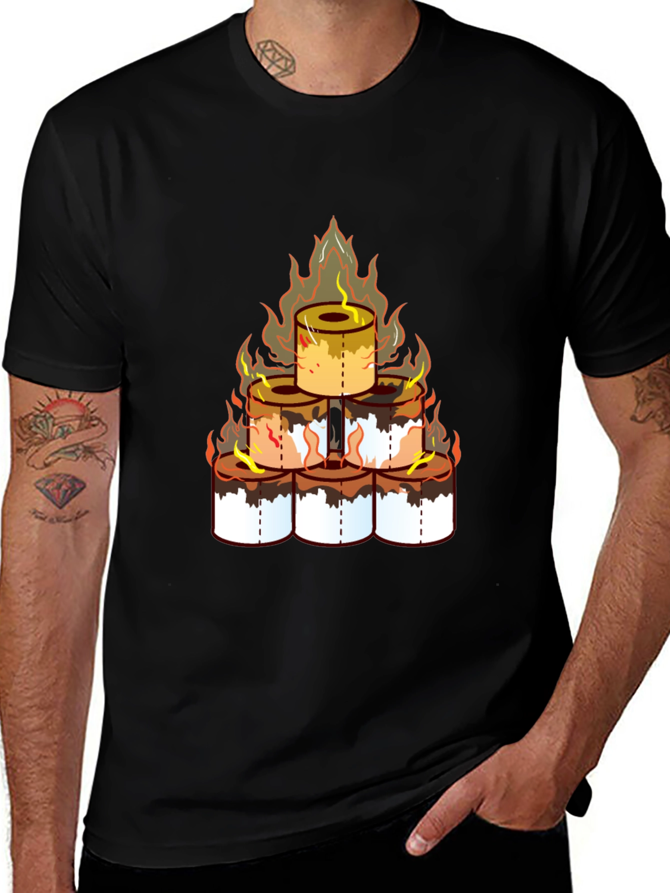 Toilet Paper Pyramid T-Shirt - Novelty Graphic Tee