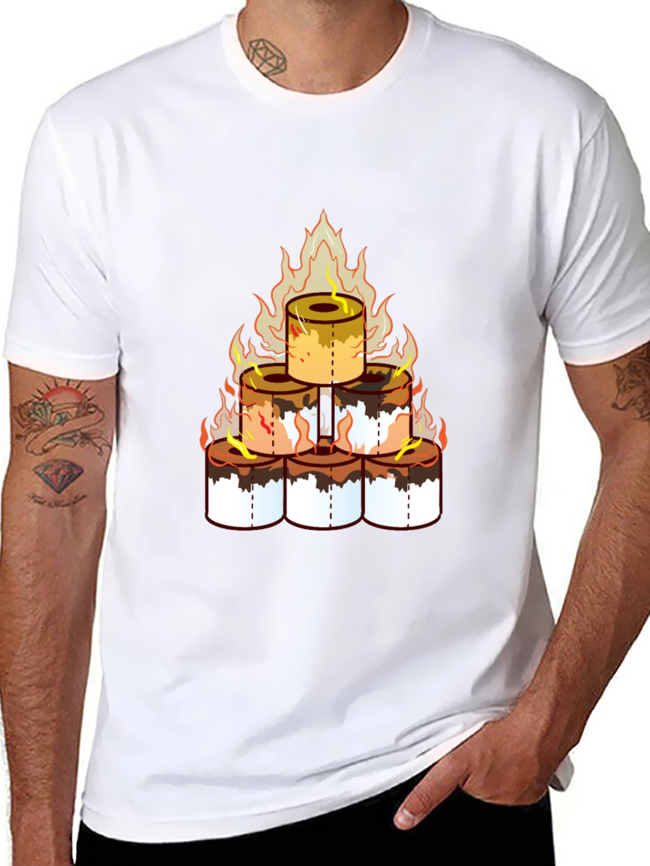 Toilet Paper Pyramid T-Shirt - Novelty Graphic Tee