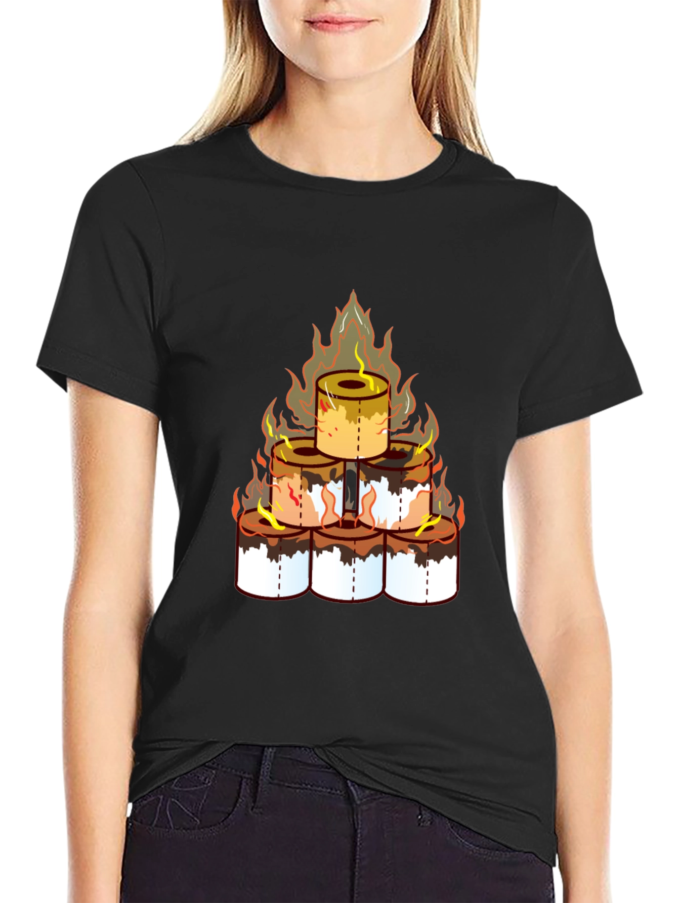 Toilet Paper Pyramid T-Shirt - Novelty Graphic Tee