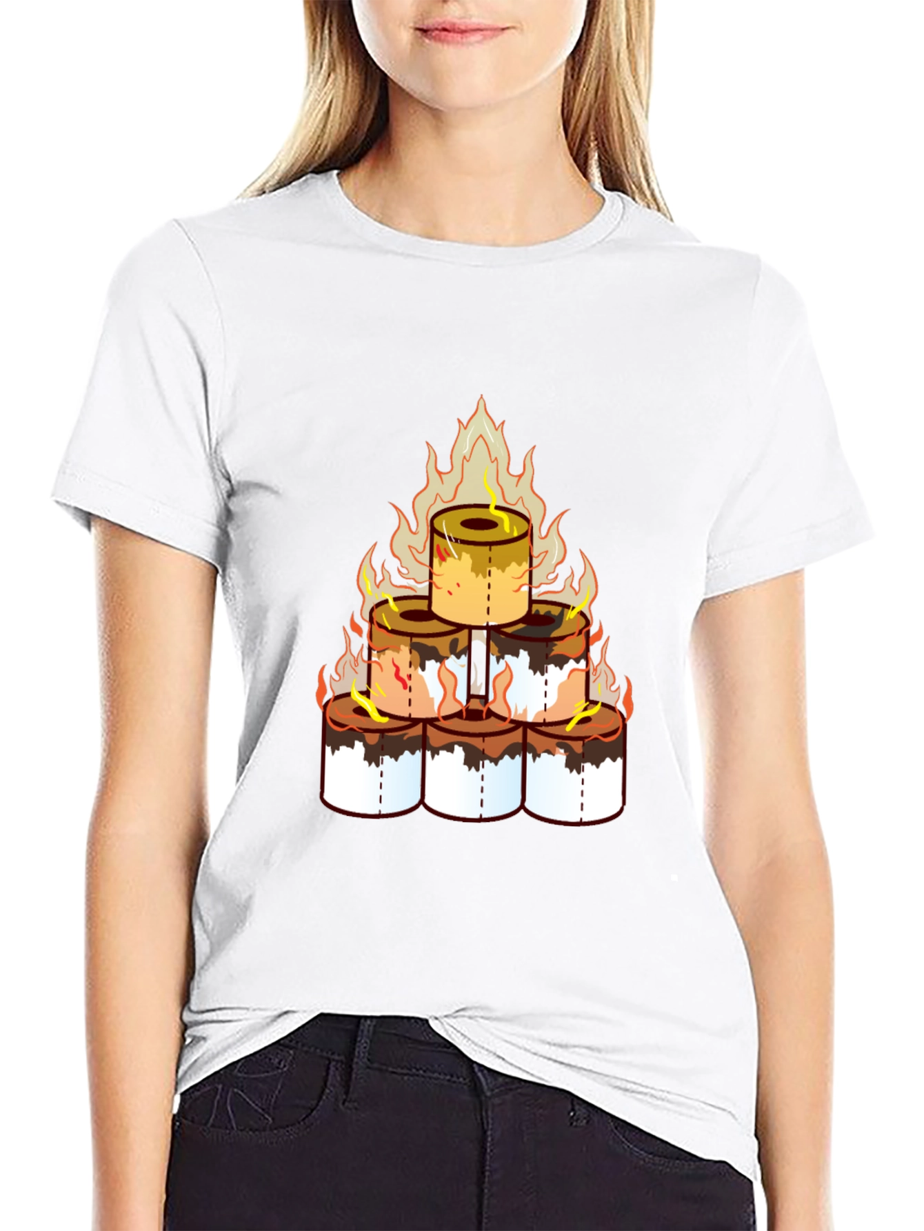 Toilet Paper Pyramid T-Shirt - Novelty Graphic Tee