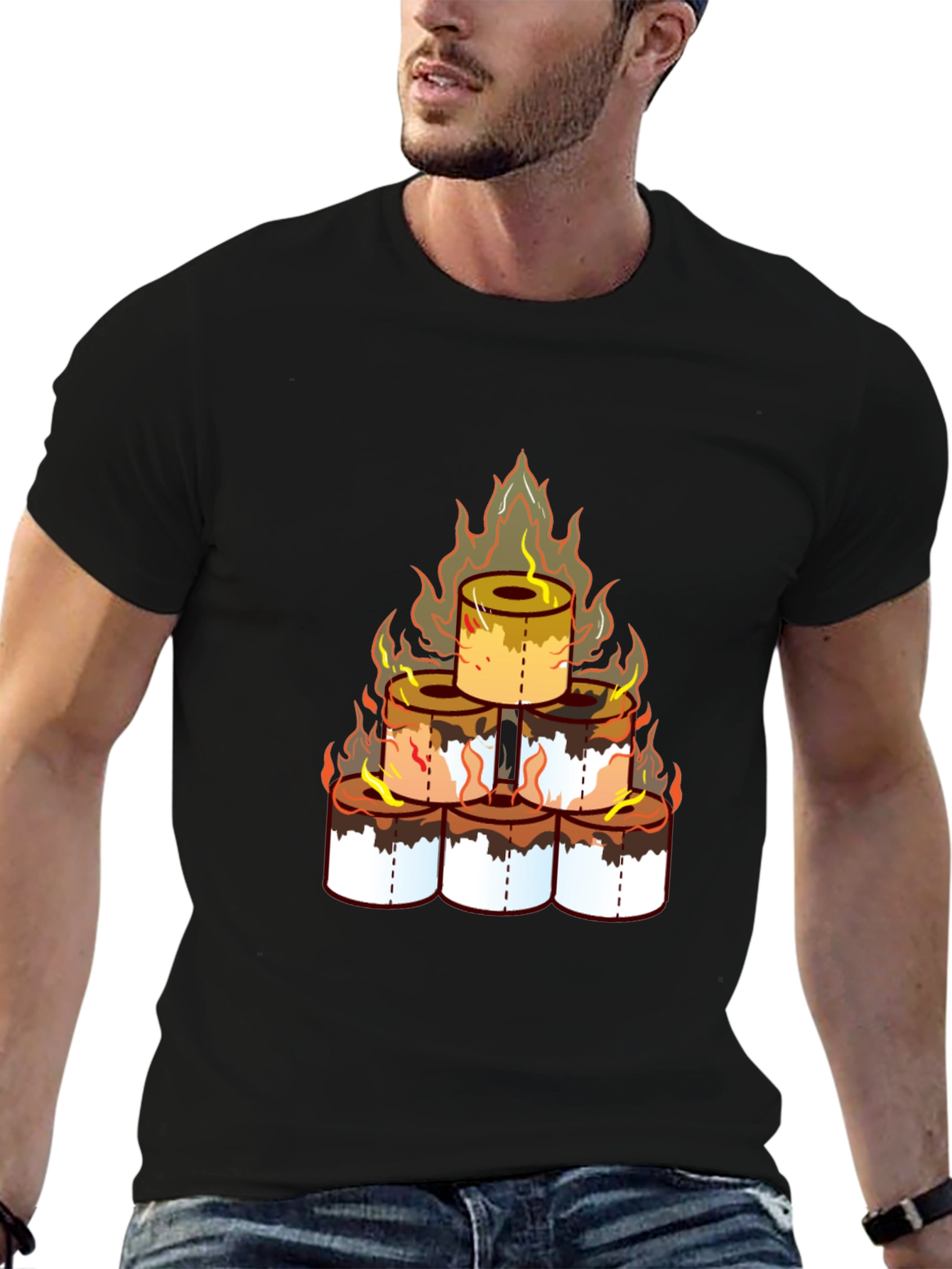 Toilet Paper Pyramid T-Shirt - Novelty Graphic Tee