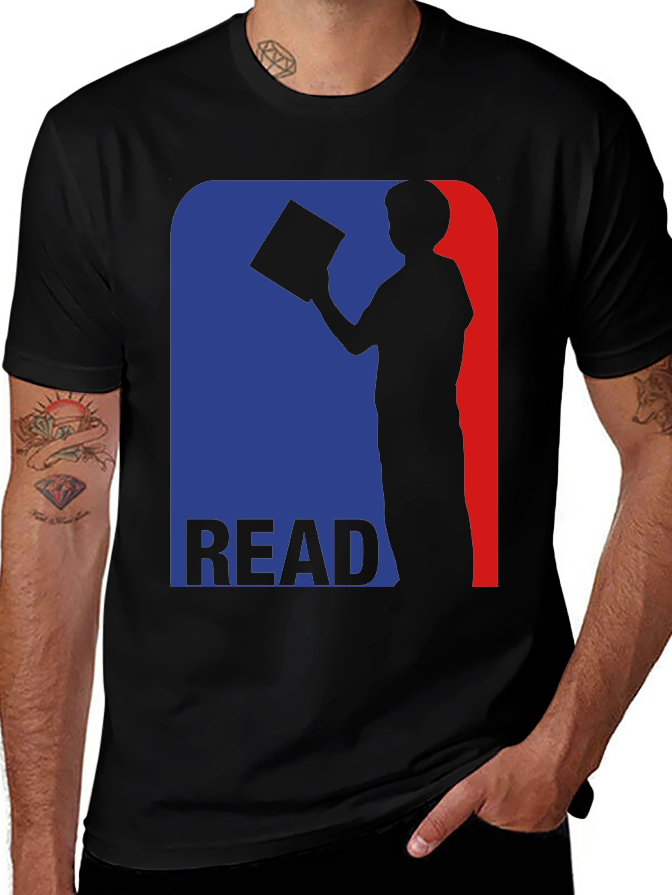 Read Black Graphic Tee Novelty Reading Shirt