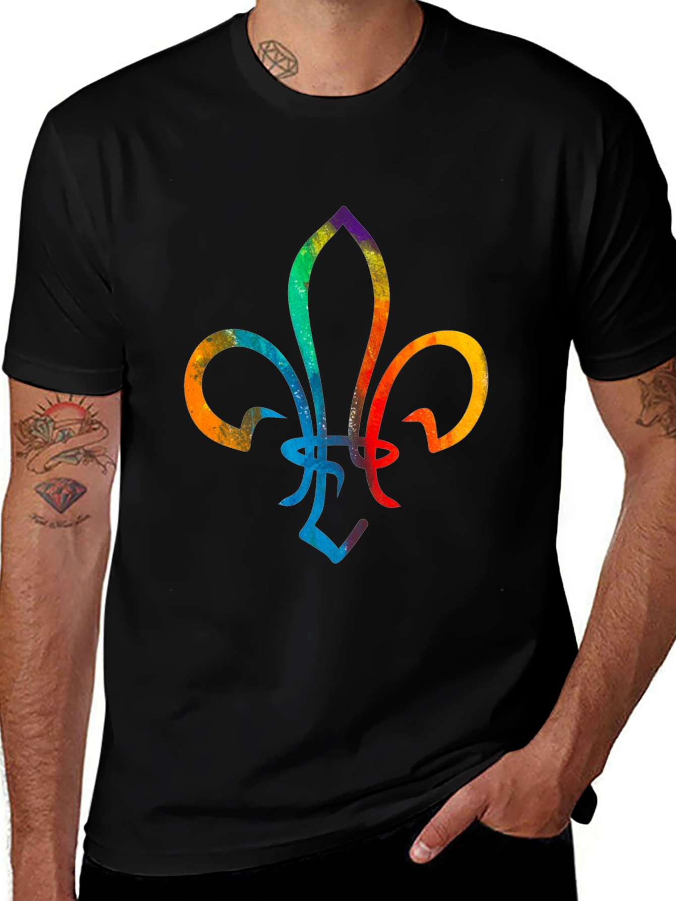 Colorful Fleur-de-lis Graphic Tee