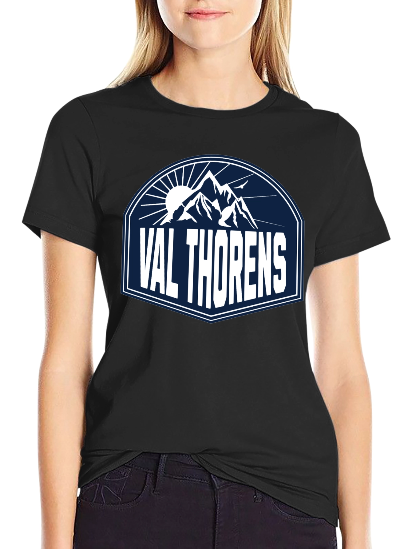 Val Thorens Mountain Graphic Tee - Black