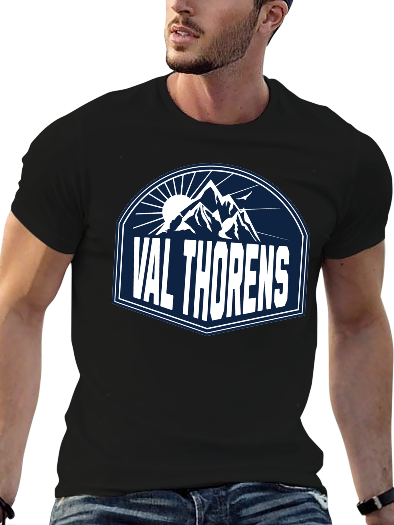 Val Thorens Mountain Graphic Tee - Black