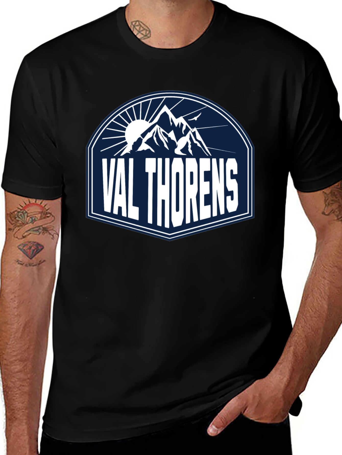 Val Thorens Mountain Graphic Tee - Black