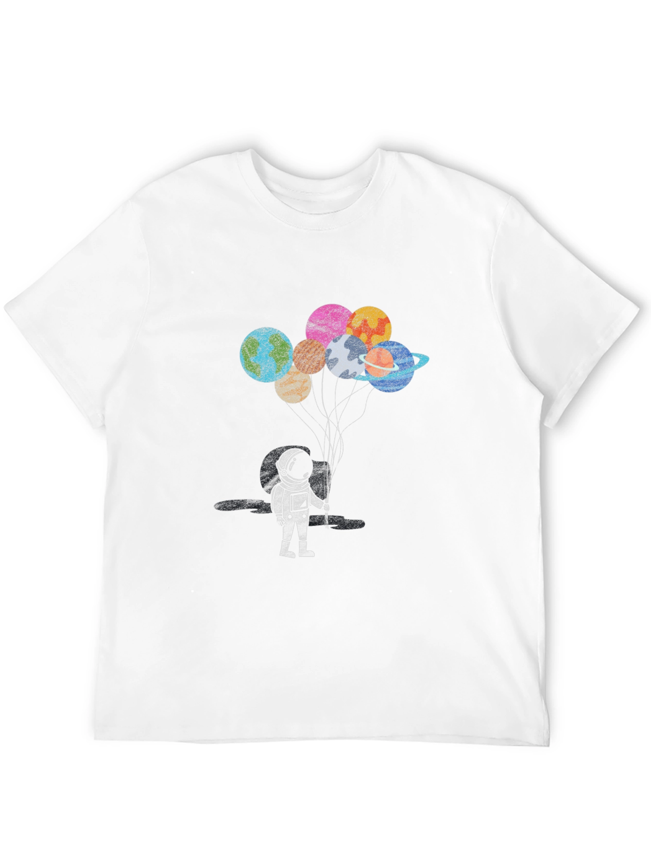 Astronaut Planet Balloon Graphic T-Shirt