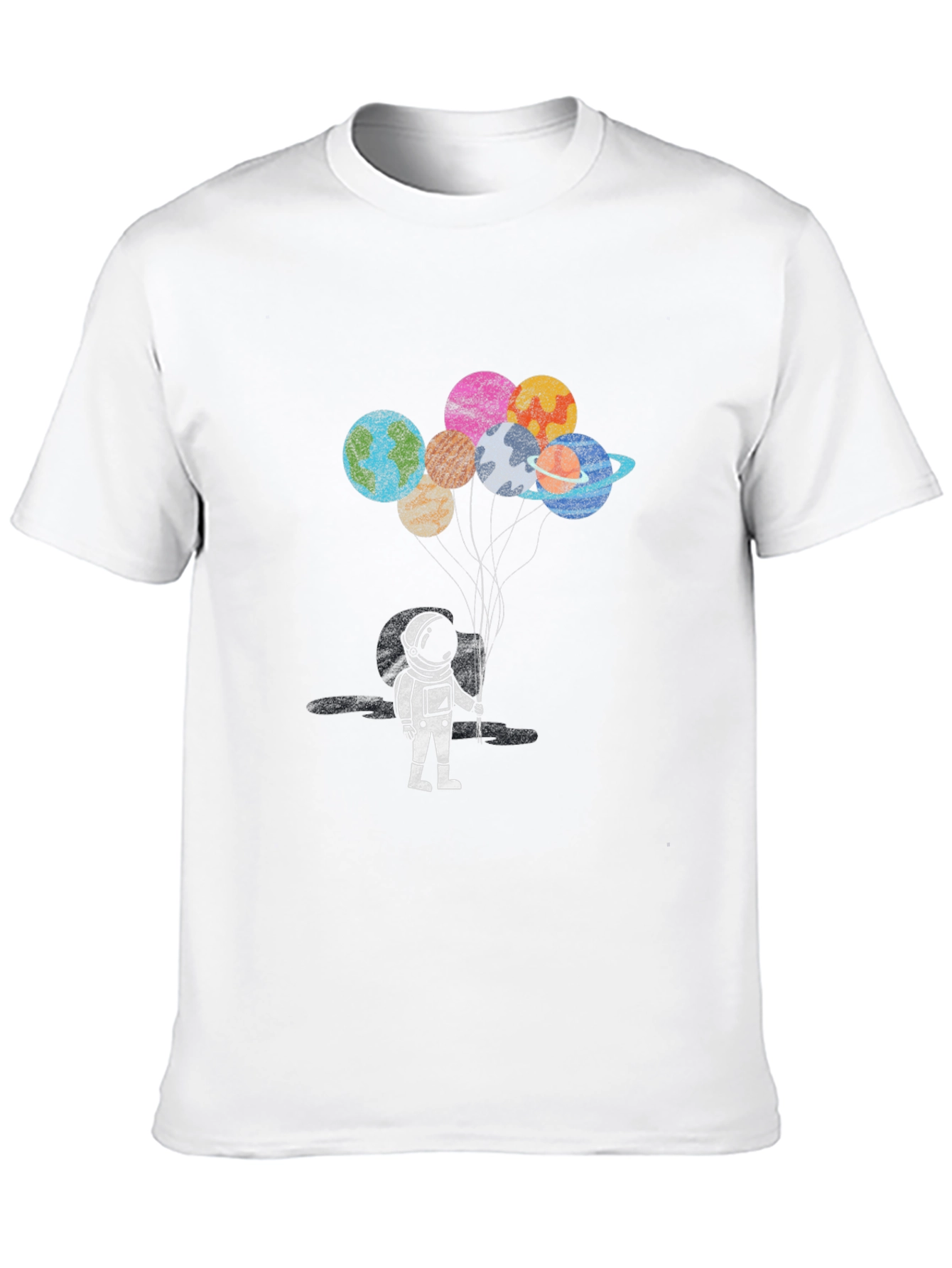 Astronaut Planet Balloon Graphic T-Shirt