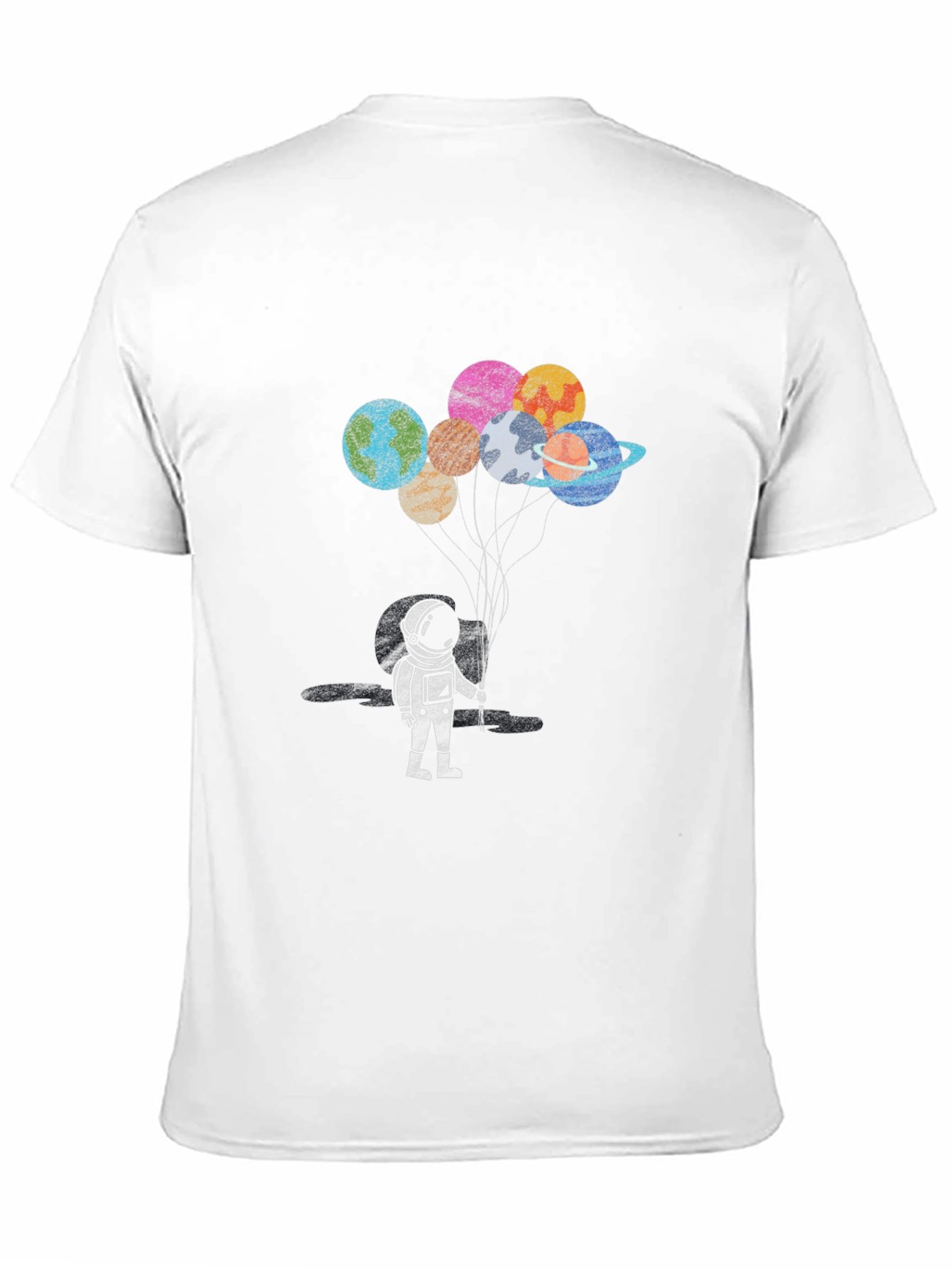 Astronaut Planet Balloon Graphic T-Shirt