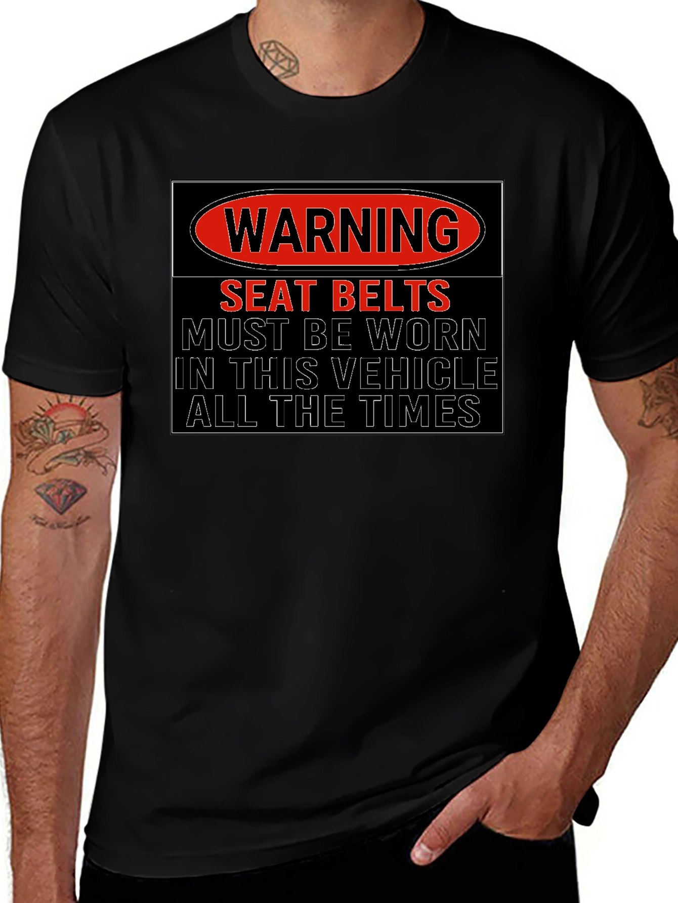 Warning Seatbelts T-Shirt