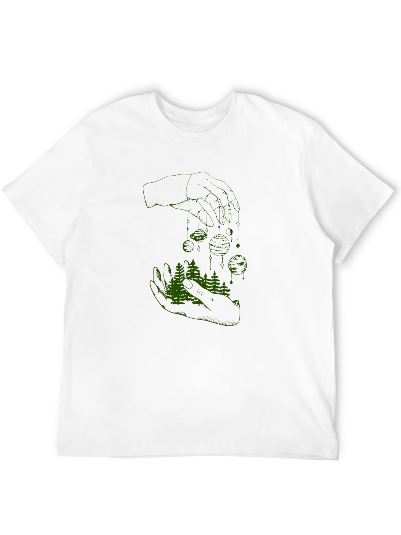 Nature in Hand Graphic Tee - Stylish Black T-Shirt