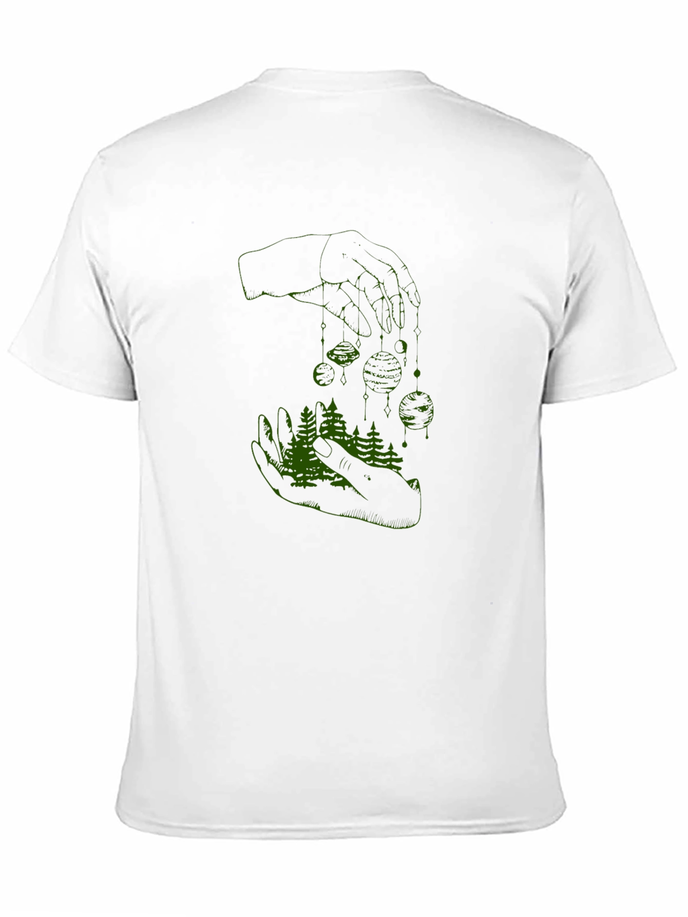 Nature in Hand Graphic Tee - Stylish Black T-Shirt