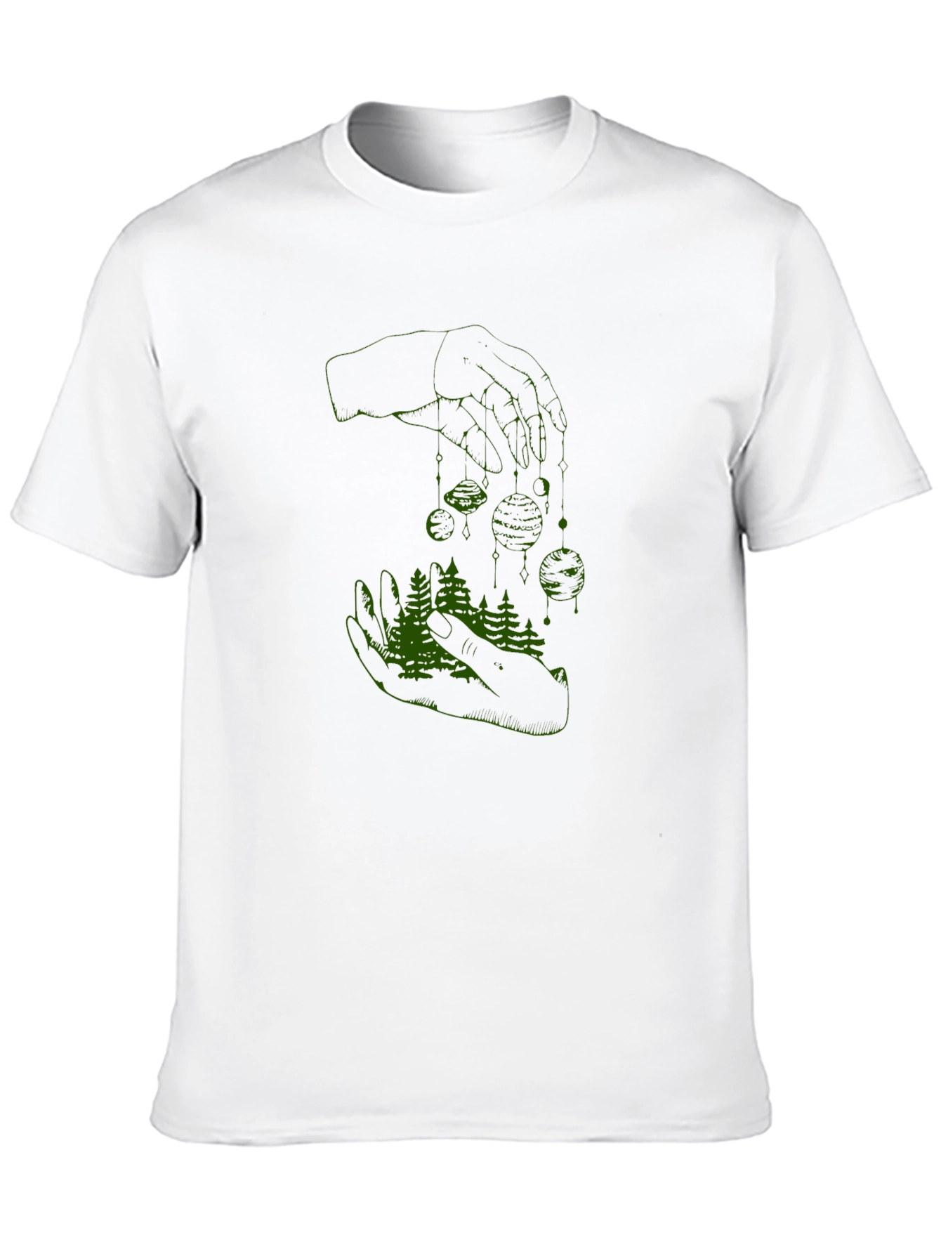 Nature in Hand Graphic Tee - Stylish Black T-Shirt