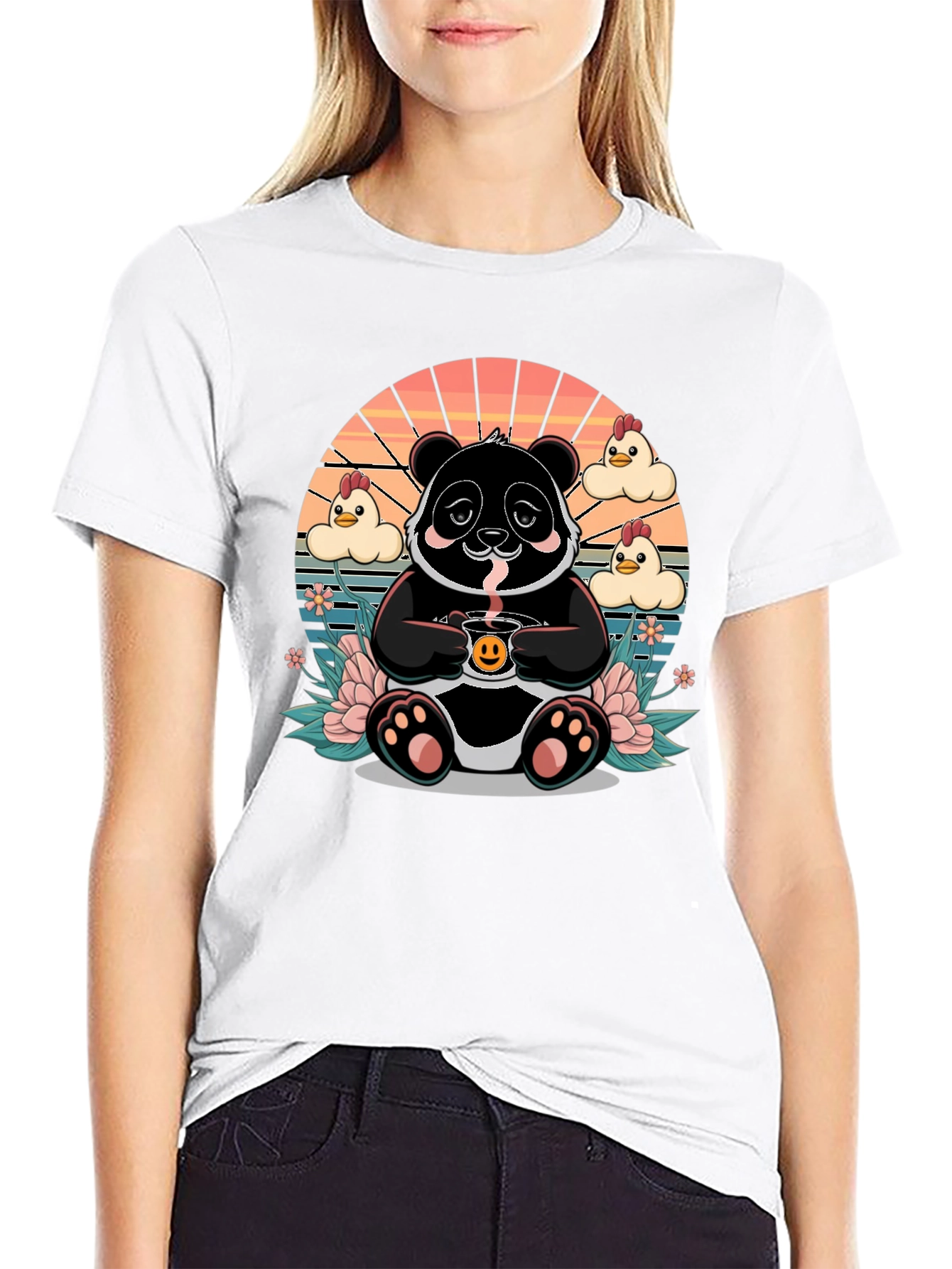 Panda Coffee T-Shirt - Kawaii Style