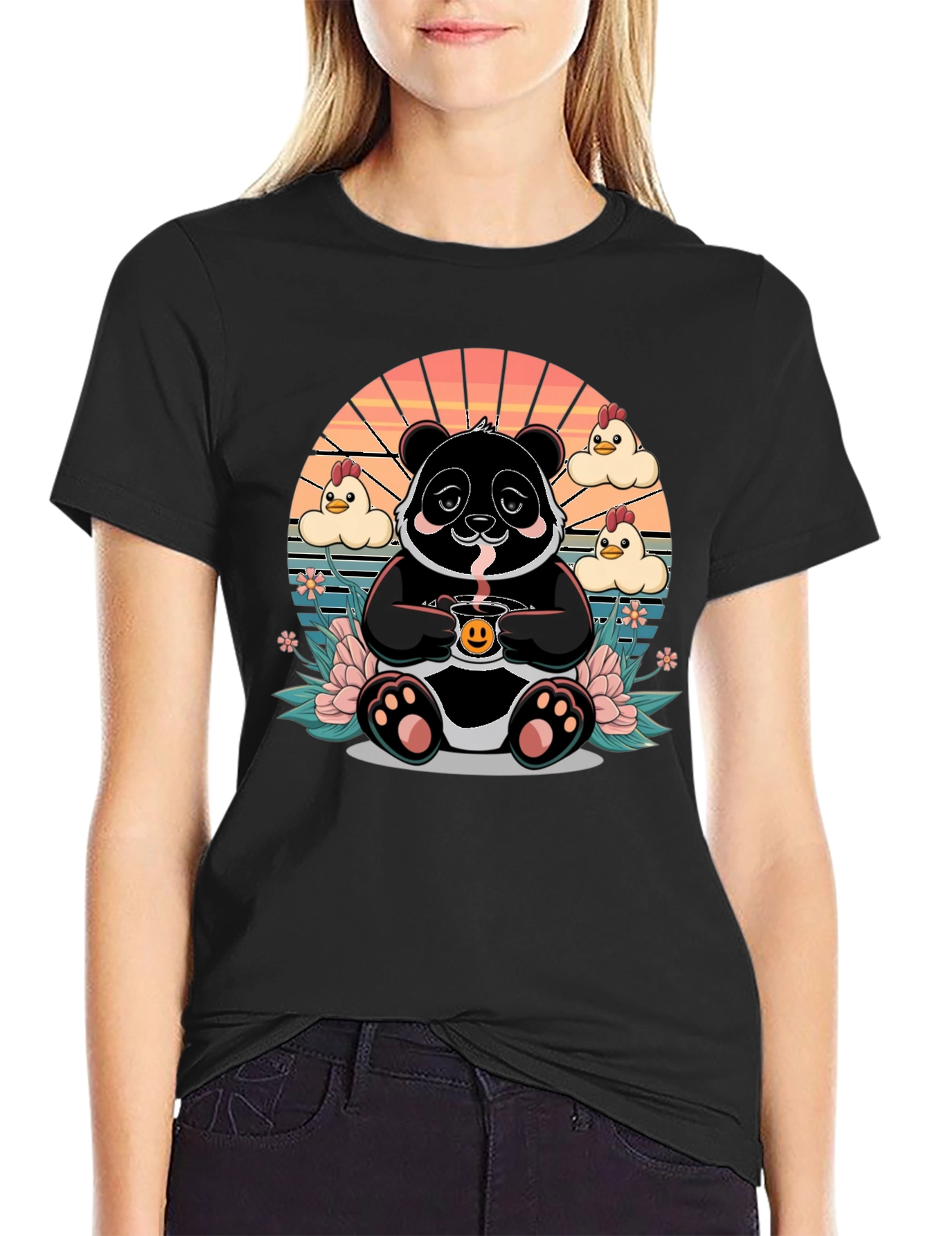 Panda Coffee T-Shirt - Kawaii Style